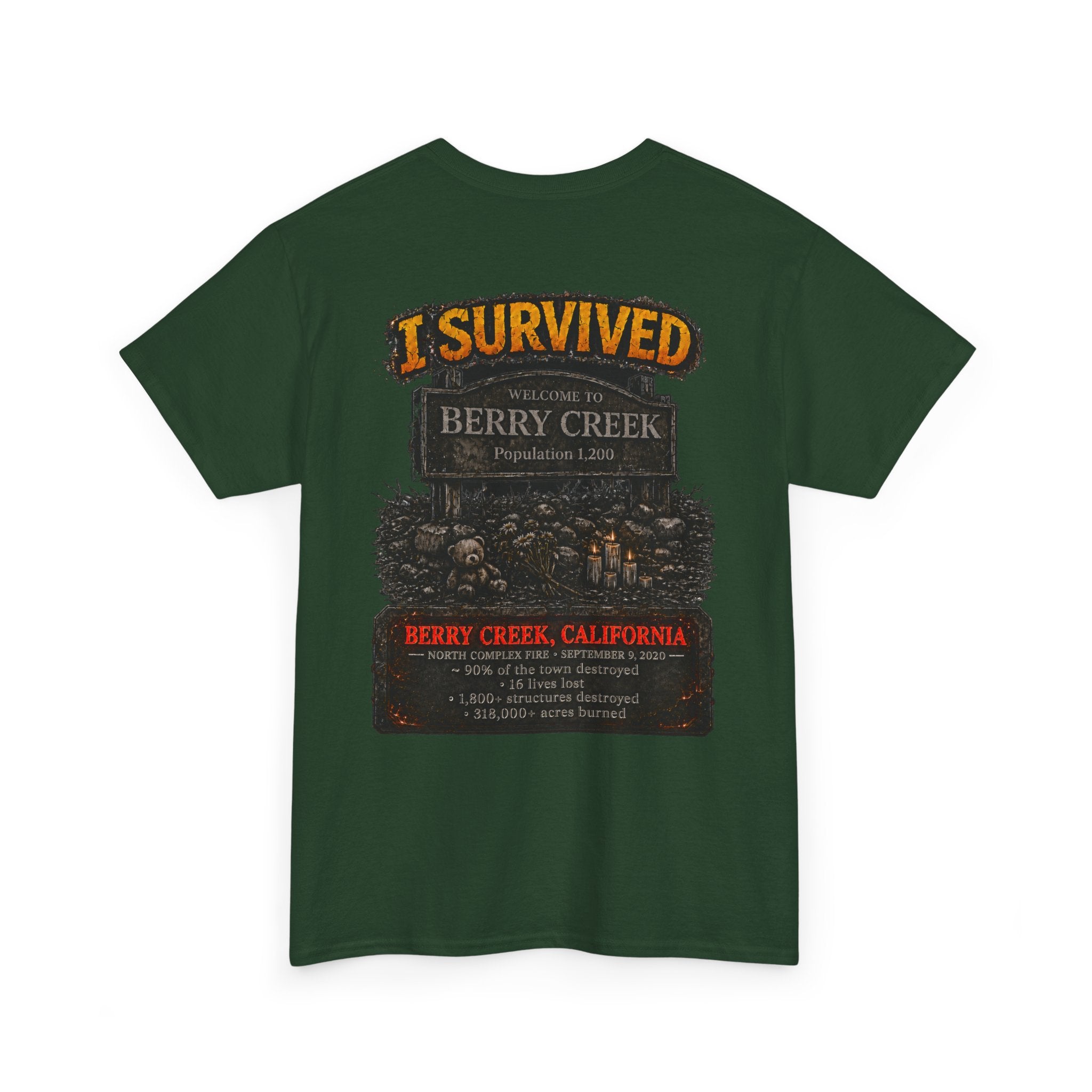 I Survived 2020 — Director's Cut S2:E1 "Berry Creek" | Wildfire Edition Memorial Unisex Heavy Cotton Tee