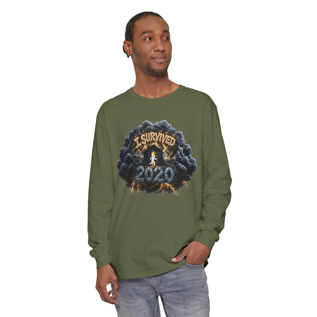 I Survived 2020 — Director's Cut Original Design Teaser Tee | Season 1 Premiere Drop Unisex Garment-Dyed Long Sleeve T-Shirt