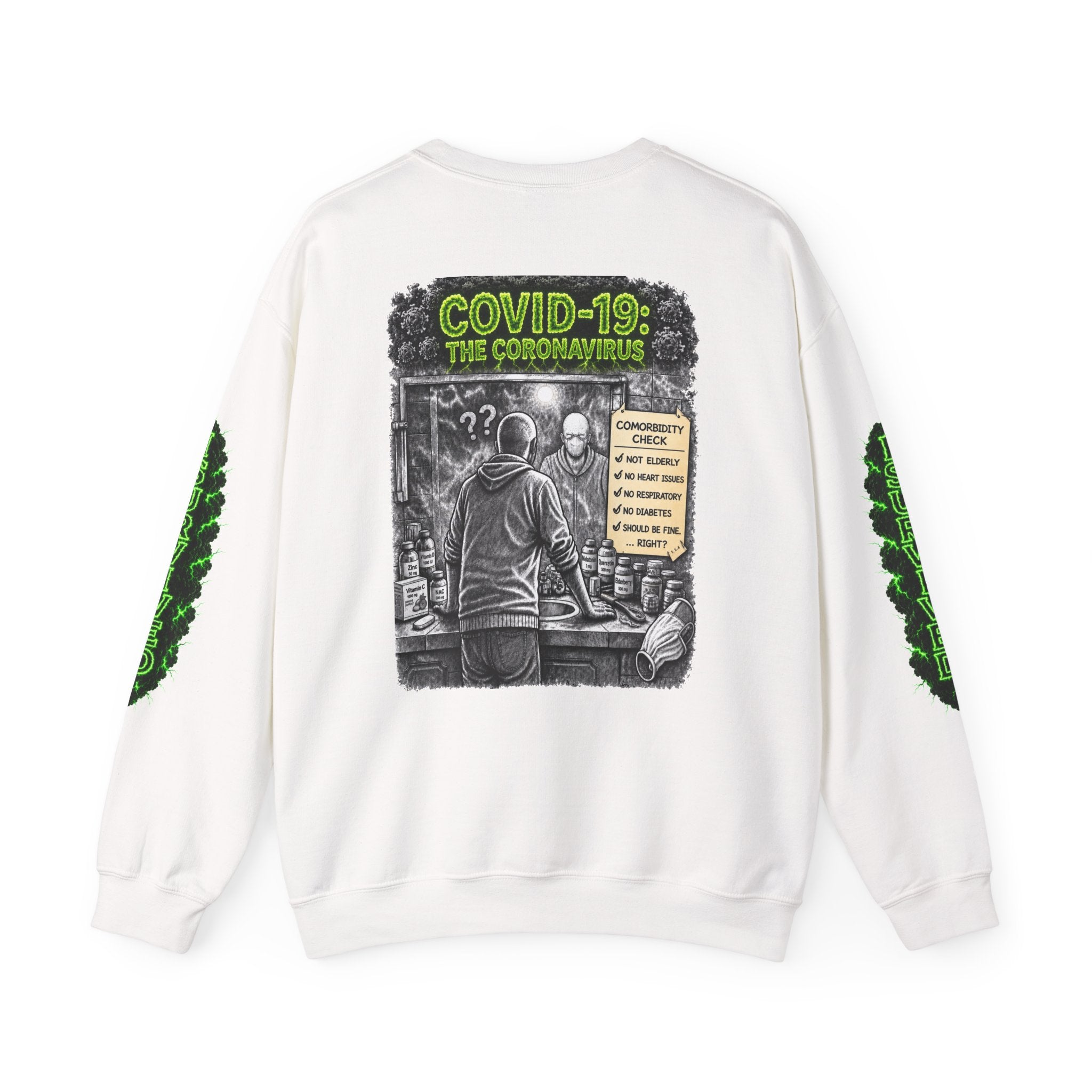 I Survived 2020 — Director's Cut S1:E1 "COVID-19: The Coronavirus" | Pandemic Edition Unisex Heavy Blend™ Crewneck Sweatshirt