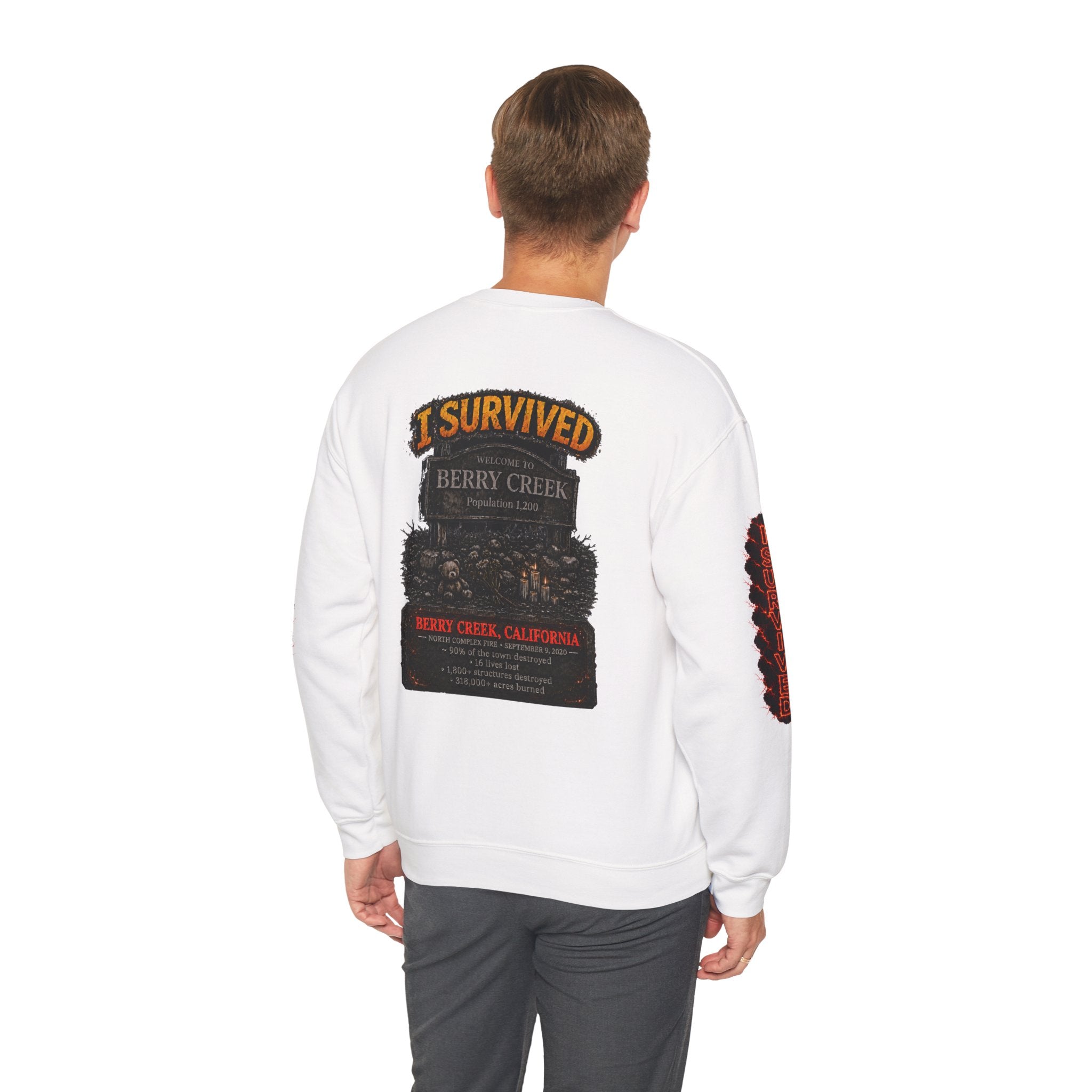 I Survived 2020 — Director's Cut S2:E2 "The Bobcat Fire" | Wildfire Edition Memorial Unisex Heavy Blend™ Crewneck Sweatshirt