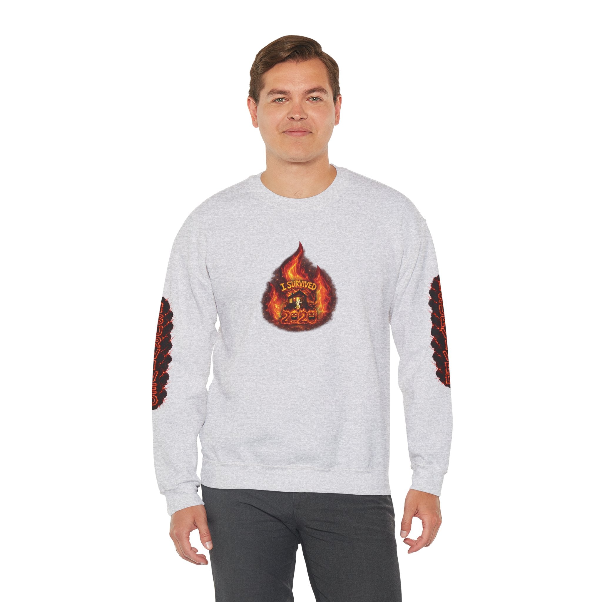 I Survived 2020 — WILDFIRES S2:E4: Director's Cut "Western U.S. Wildfire Season" Memorial Unisex Heavy Blend™ Crewneck Sweatshirt