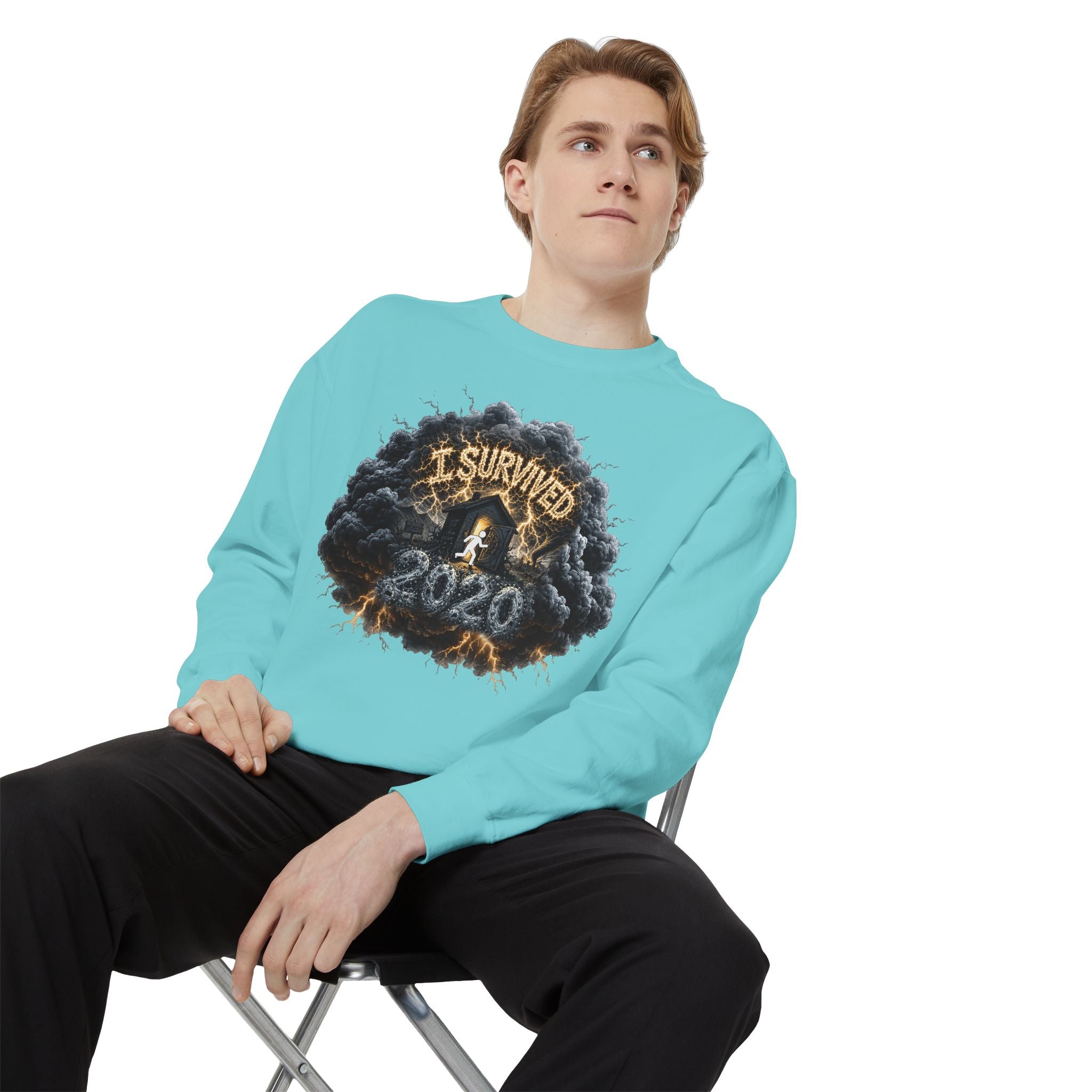 I Survived 2020 — Director's Cut Original Design Teaser Sweatshirt | Season 1 Premiere Drop Unisex Garment-Dyed Sweatshirt