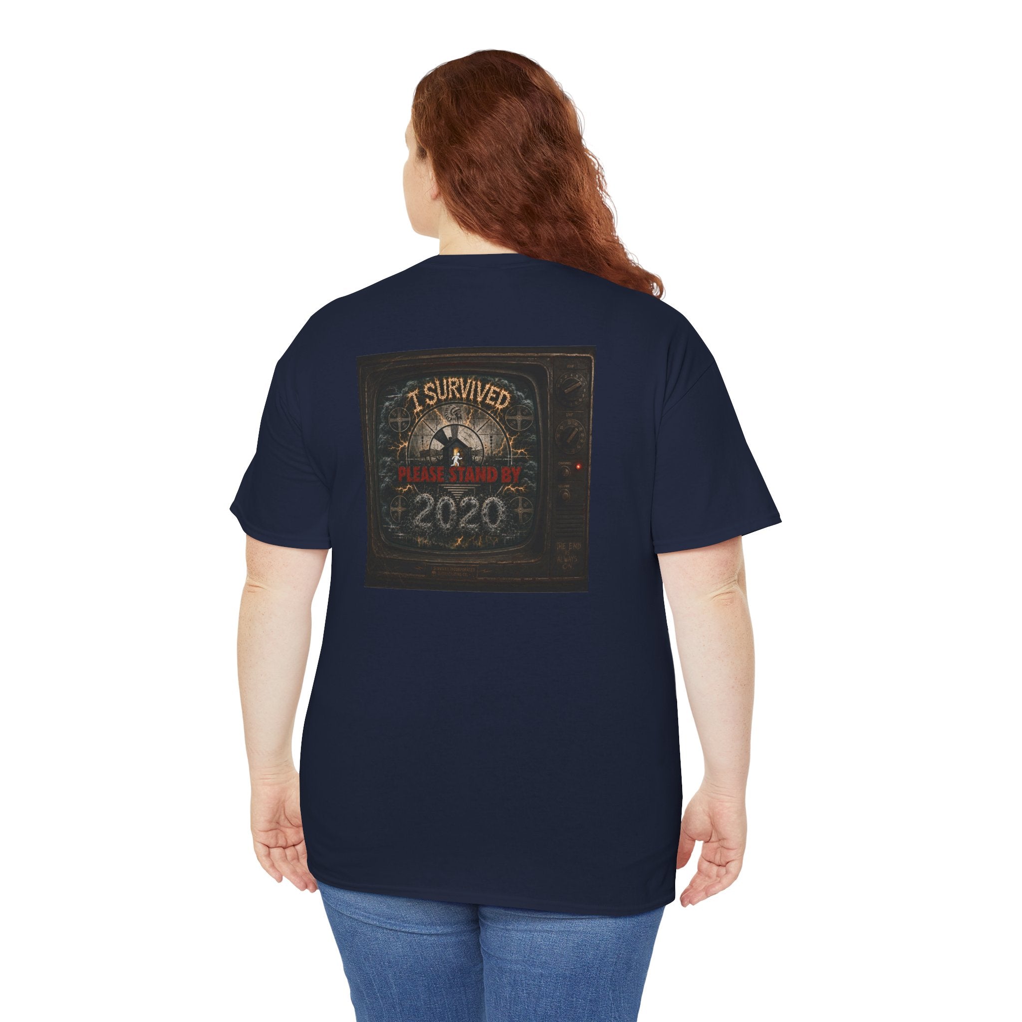 I Survived 2020 — "Please Stand By" Test Pattern Tee Summer Premier Unisex Heavy Cotton Tee