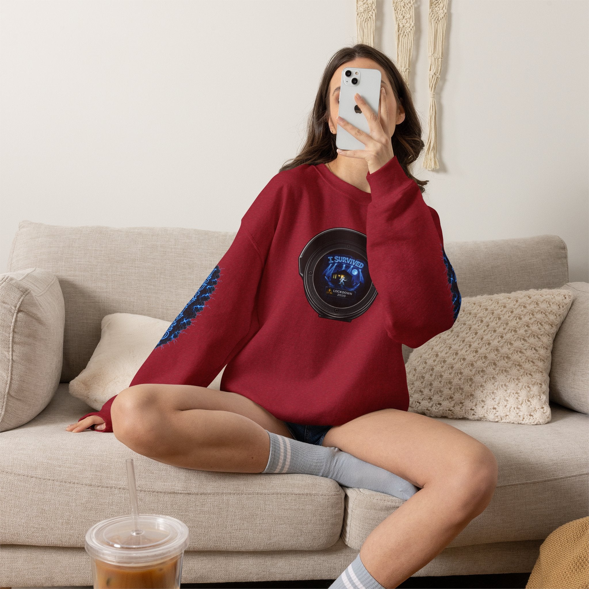 I Survived 2020 — LOCKDOWN S3:E4: Director's Cut "Working From Home" Unisex Heavy Blend™ Crewneck Sweatshirt