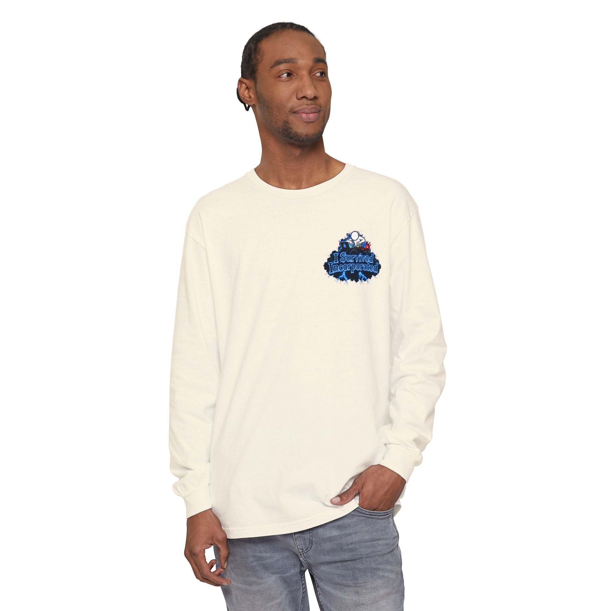 I Survived 2020 — "Please Stand By" Test Pattern Tee Lockdown Edition Summer Exclusive Unisex Garment-Dyed Long Sleeve T-Shirt