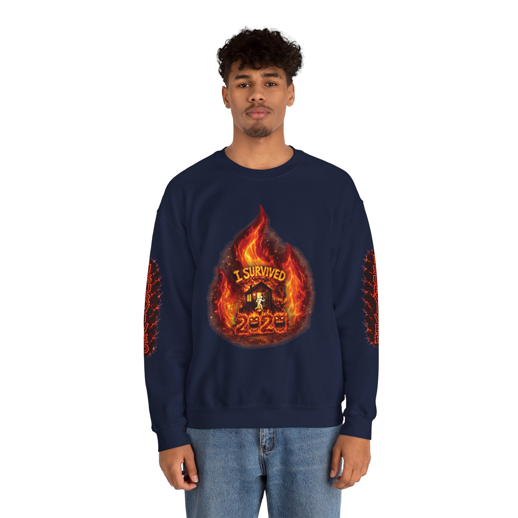 I Survived 2020 — Director's Cut S2:E3 "The California Wildfires" | Wildfire Edition Memorial Unisex Heavy Blend™ Crewneck Sweatshirt