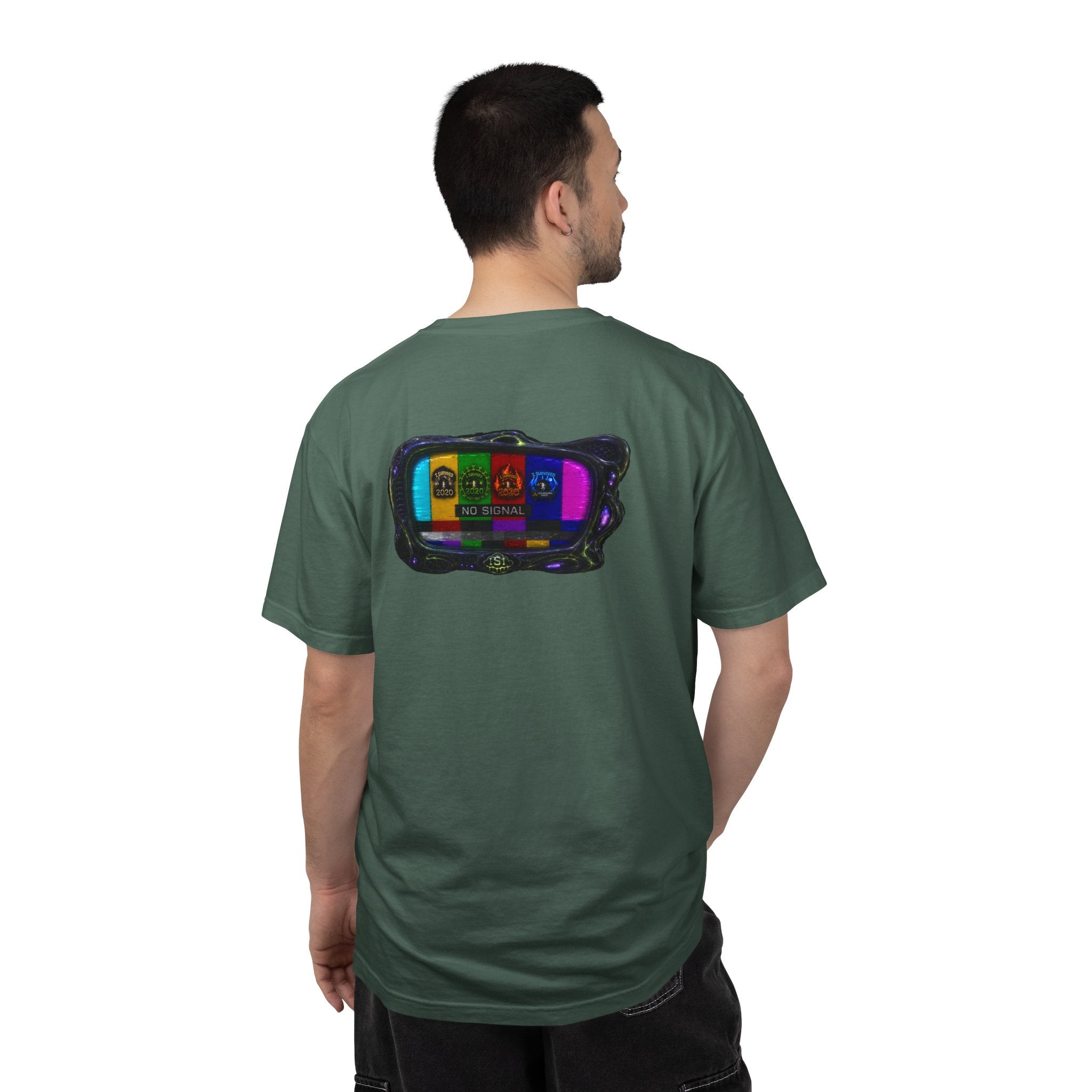 I Survived 2020 — "No Signal" Test Pattern Tee Alien Broadcast Finale Summer Premiere Unisex Garment-Dyed T-shirt