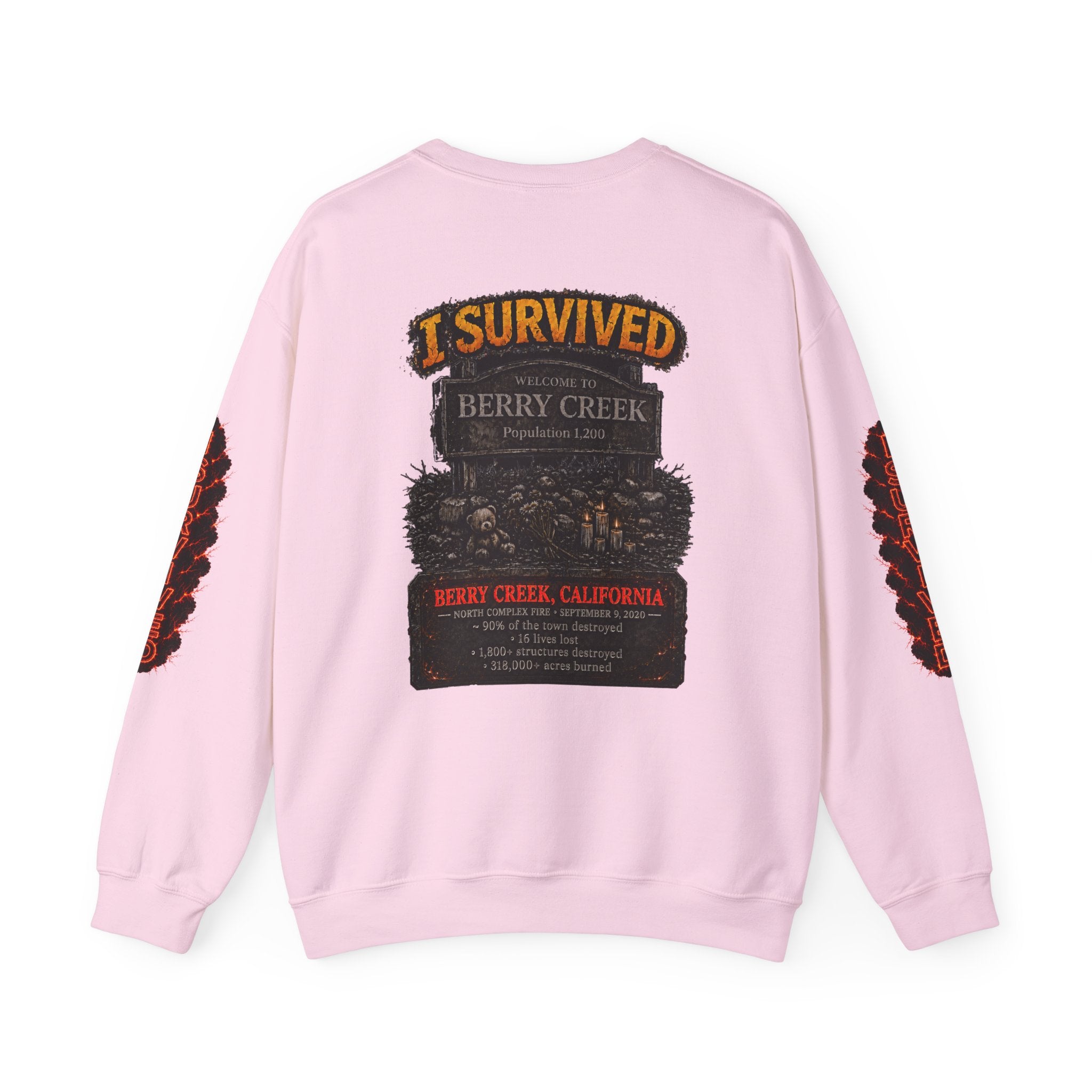I Survived 2020 — Director's Cut S2:E1 "Berry Creek" | Wildfire Edition Memorial Unisex Heavy Blend™ Crewneck Sweatshirt