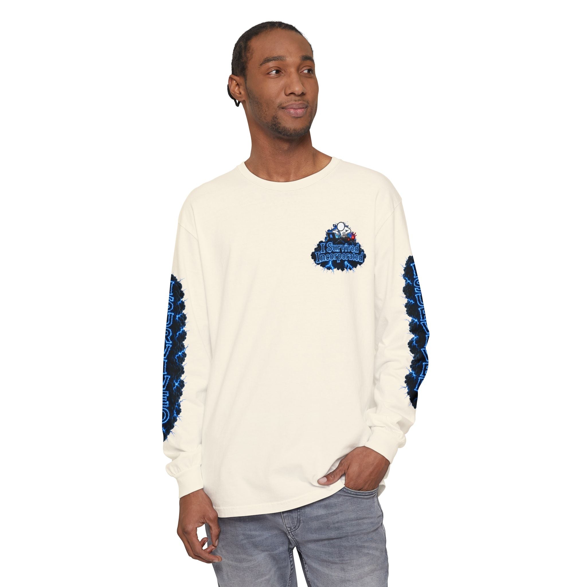 I Survived 2020 — "Please Stand By" Test Pattern Tee Lockdown Special Edition Summer Exclusive Unisex Garment-Dyed Long Sleeve T-Shirt