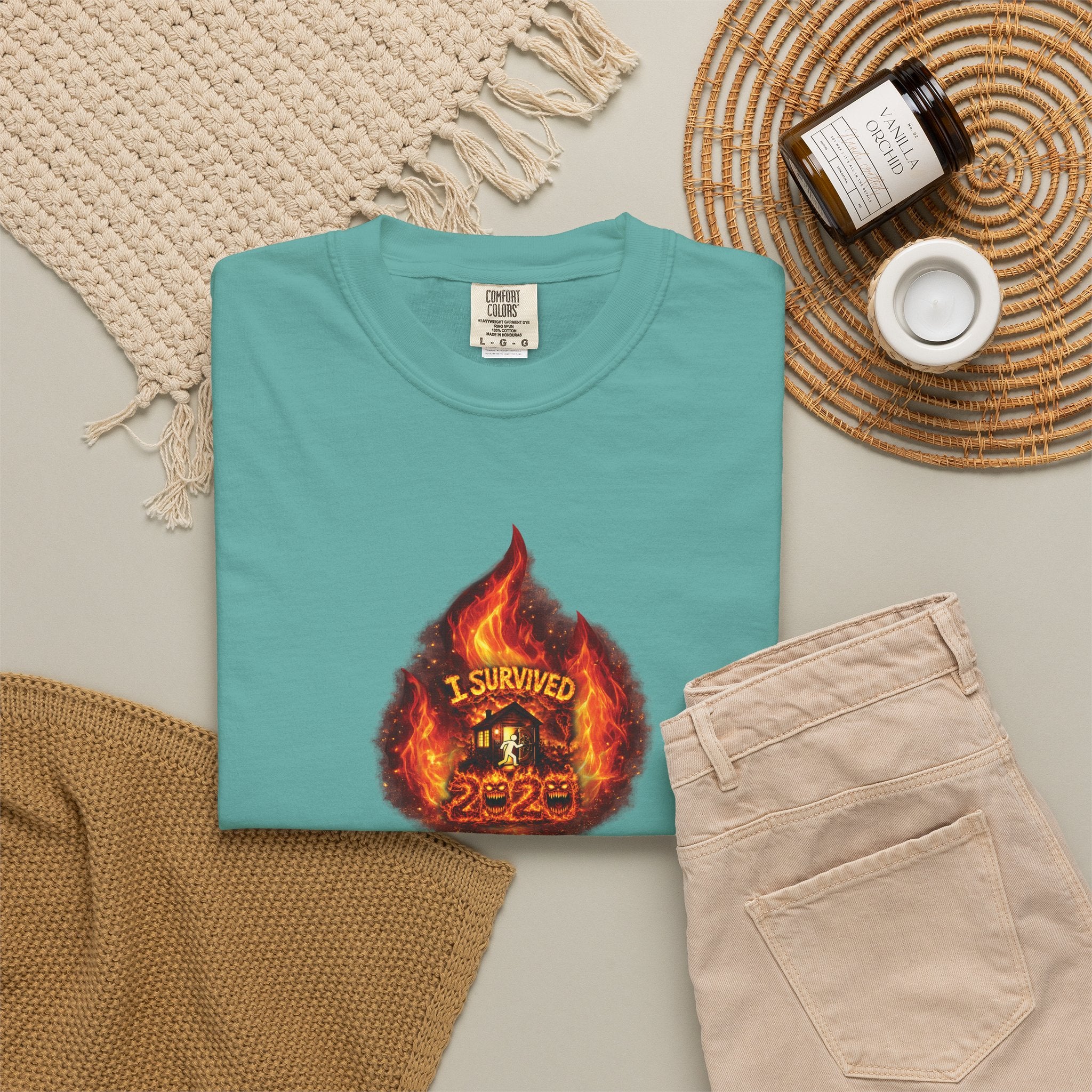 I Survived 2020 — WILDFIRES S2:E2: Director's Cut "The Bobcat Fire" Memorial Unisex Garment-Dyed T-shirt