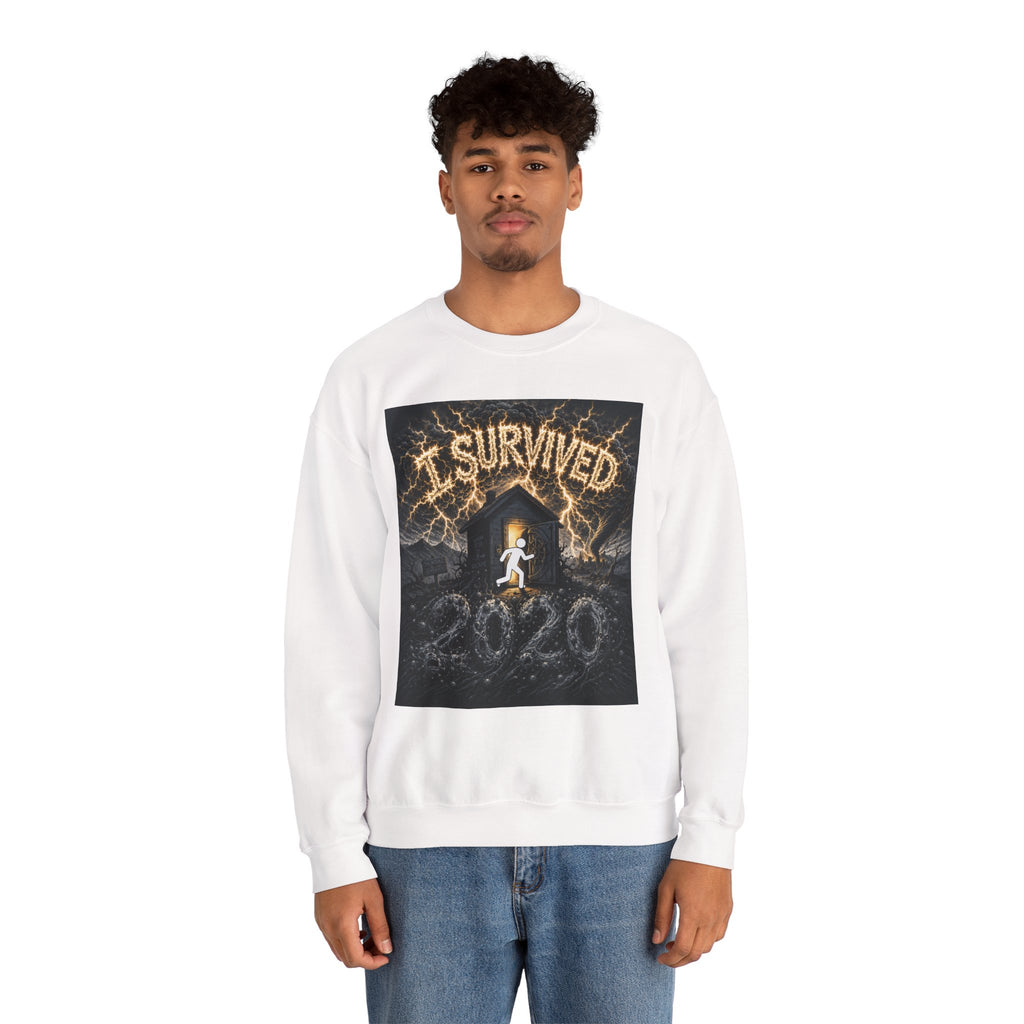 I Survived 2020 — Original Design Teaser Tee | Season 1 Premiere Drop Unisex Heavy Blend™ Crewneck Sweatshirt