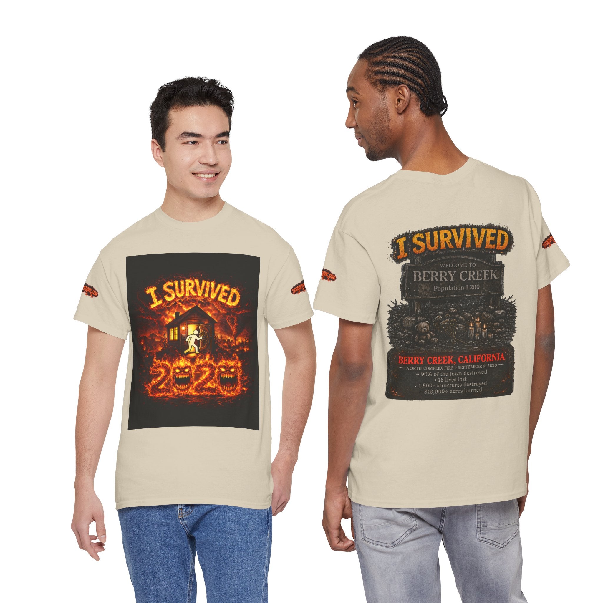 I Survived 2020 — WILDFIRES S2:E1: Special Edition "Berry Creek" Memorial Unisex Heavy Cotton Tee
