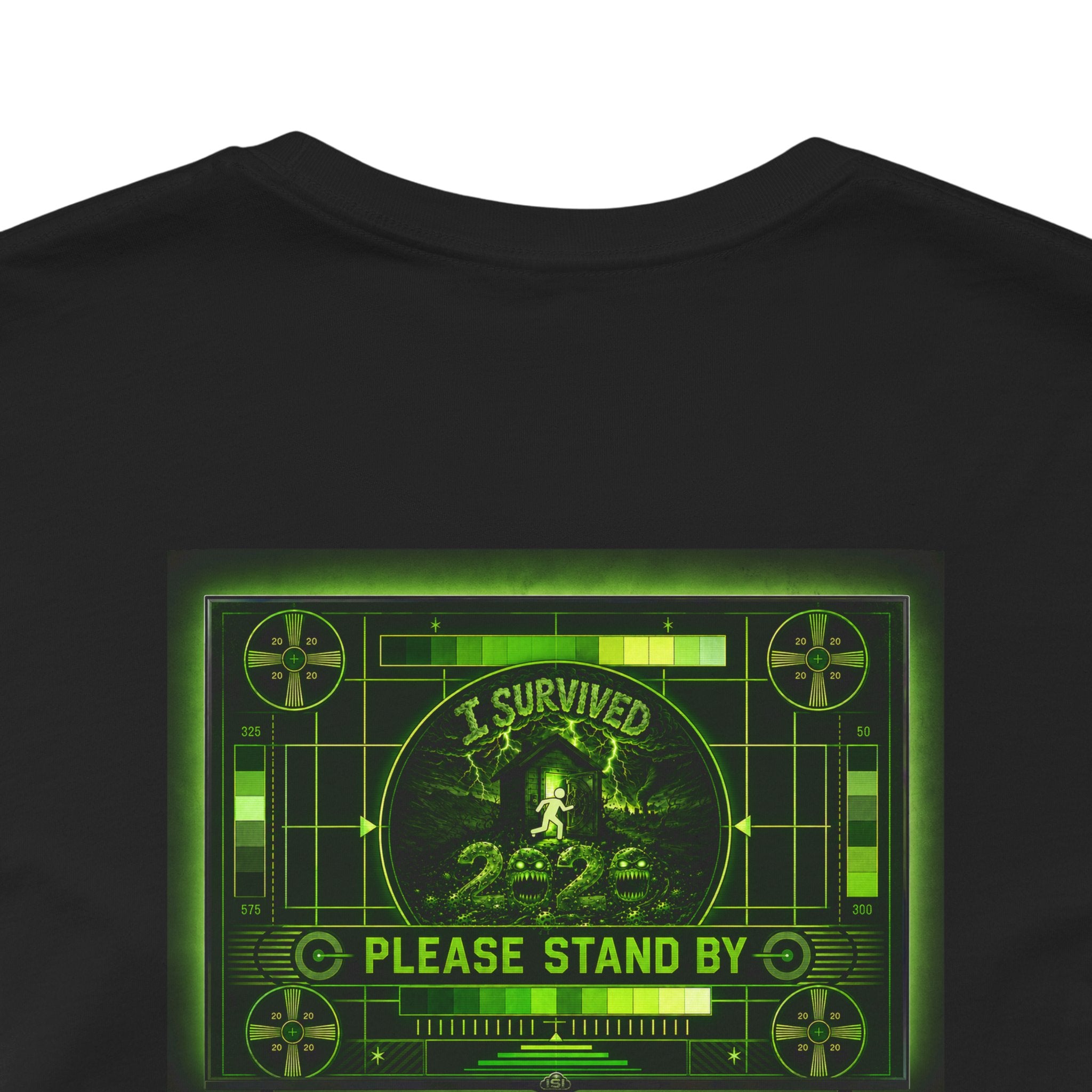 I Survived 2020 — "Please Stand By" Test Pattern Toxic Signal Tee Summer Premiere Unisex Jersey Short Sleeve Tee