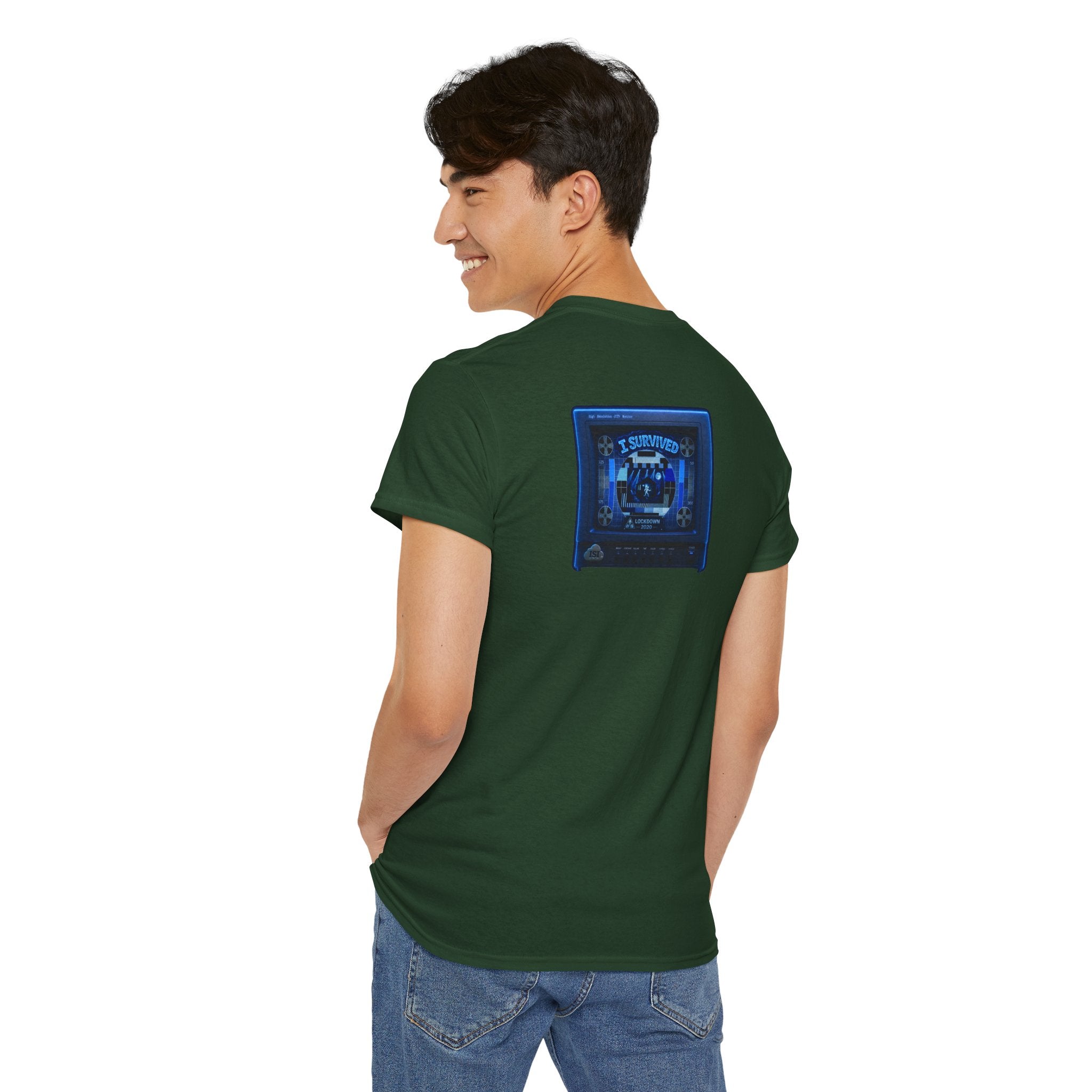 I Survived 2020 — "Please Stand By" Test Pattern Tee Lockdown Surveillance Edition Summer Exclusive Unisex Heavy Cotton Tee