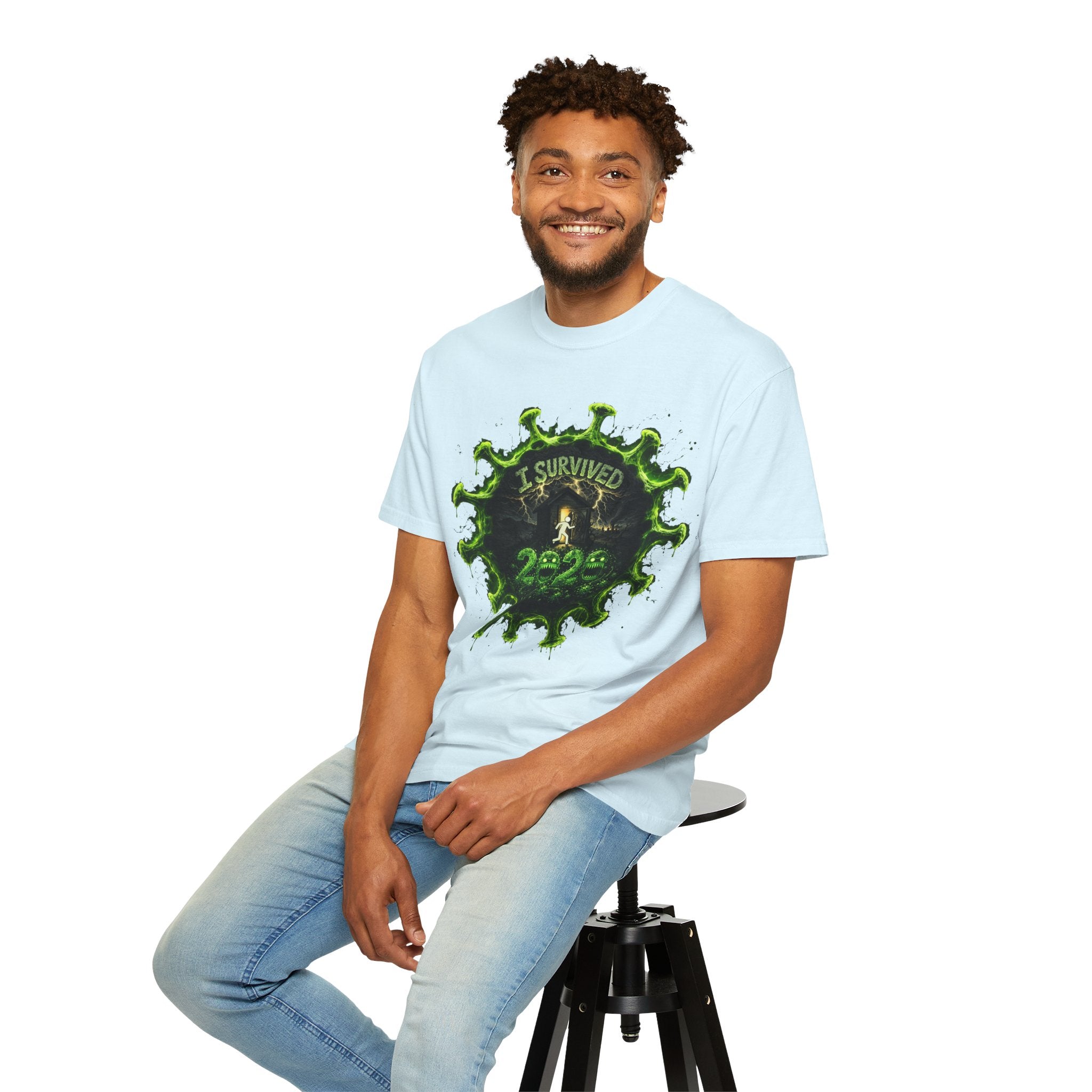 I Survived 2020 — Director's Cut S1:E1 "COVID-19: The Coronavirus" | Pandemic Edition Unisex Garment-Dyed T-shirt