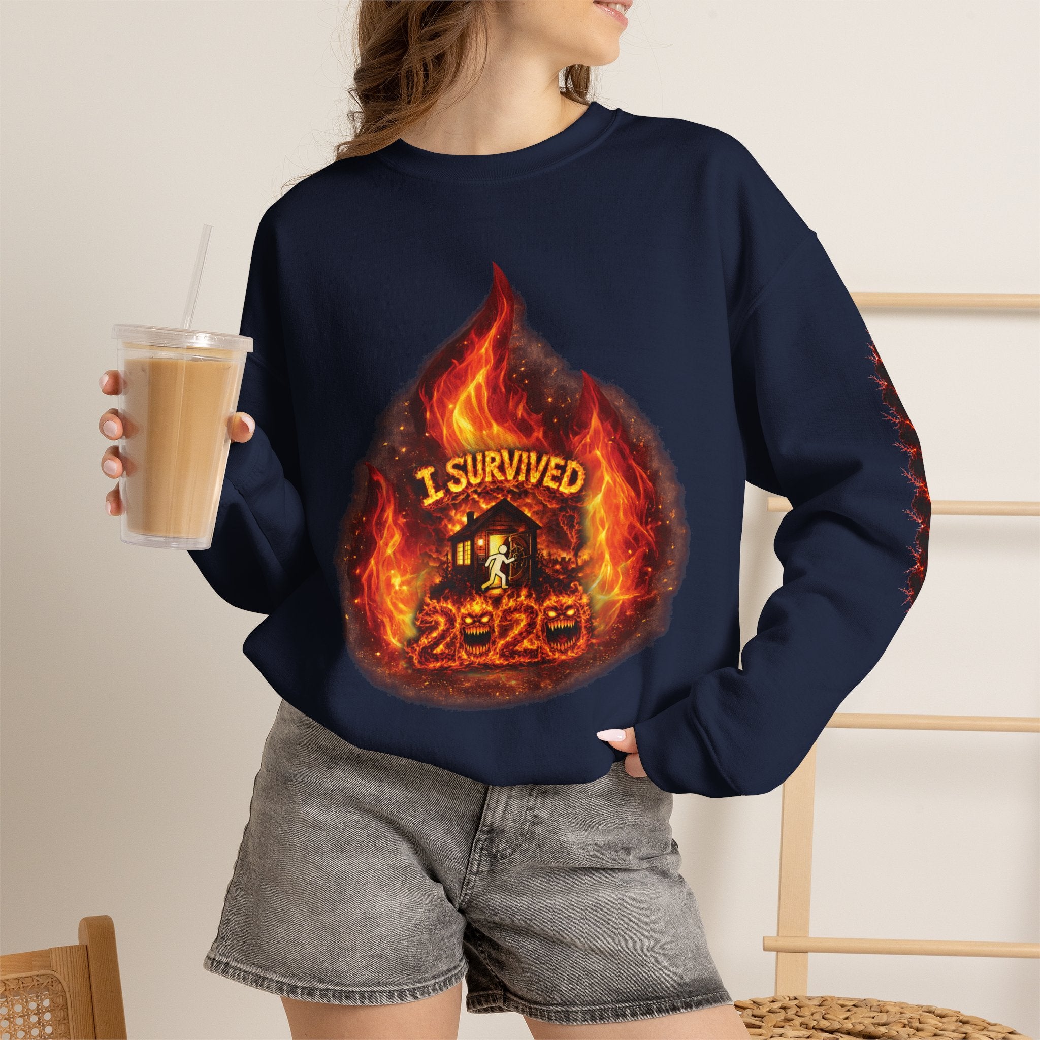 I Survived 2020 — Director's Cut S2:E3 "The California Wildfires" | Wildfire Edition Memorial Unisex Heavy Blend™ Crewneck Sweatshirt