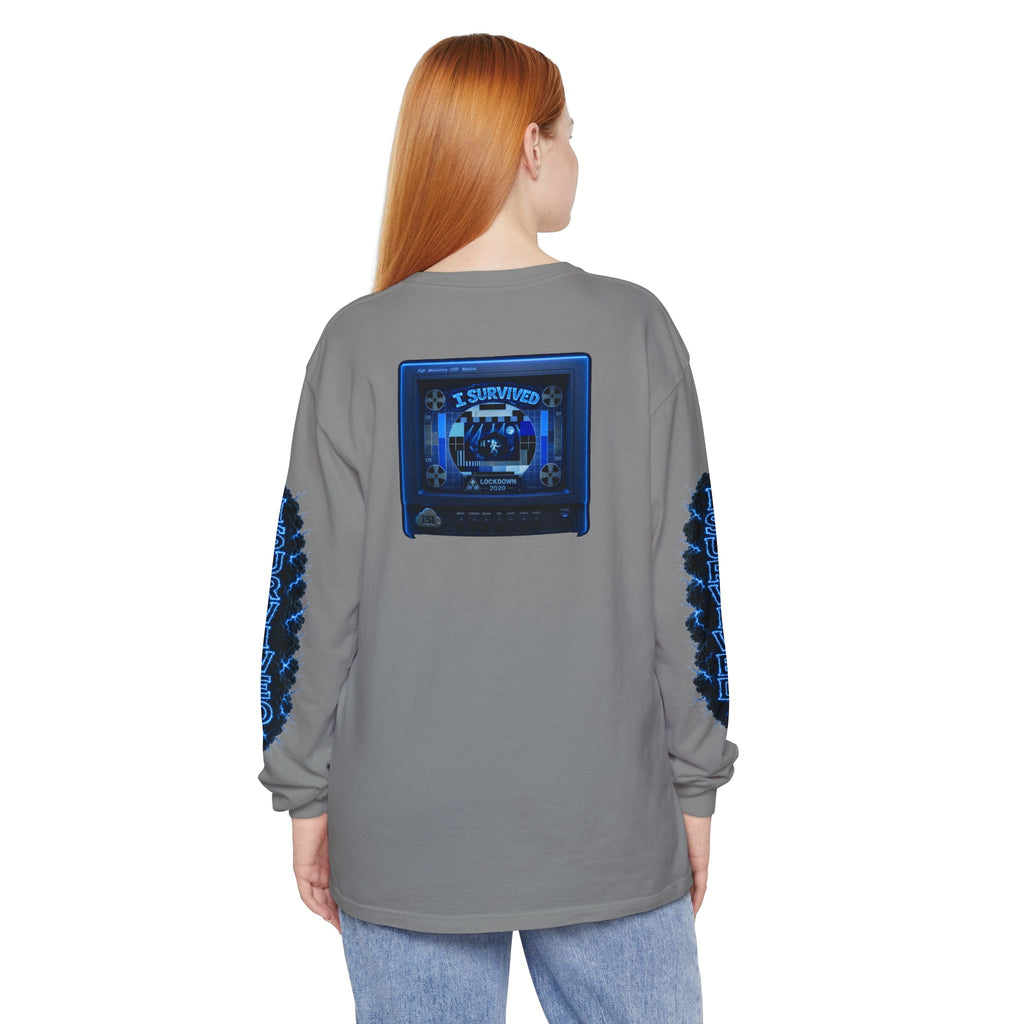 I Survived 2020 — "Please Stand By" Test Pattern Tee Lockdown Special Edition Summer Exclusive Unisex Garment-Dyed Long Sleeve T-Shirt