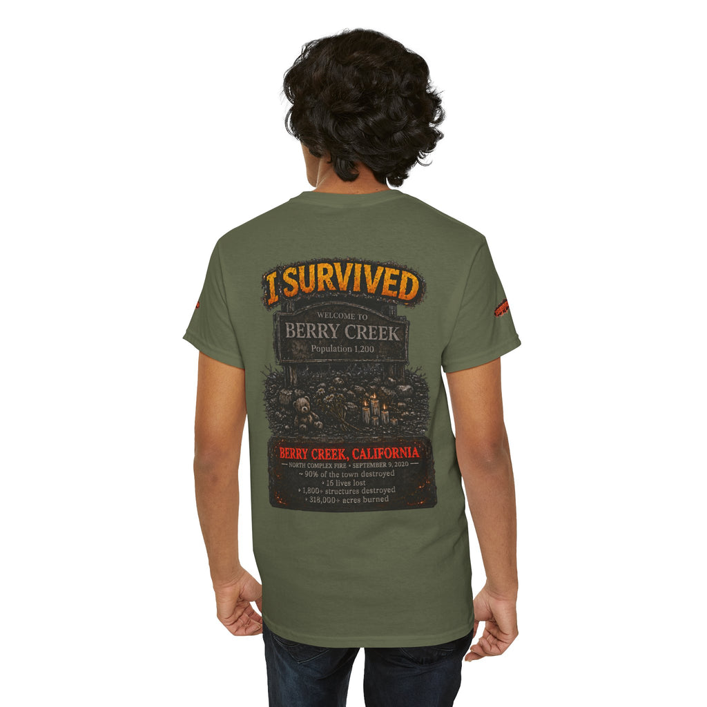 I Survived 2020 — Director's Cut S2:E1 "Berry Creek" | Wildfire Edition Memorial Unisex Heavy Cotton Tee (SPECIAL EDITION)