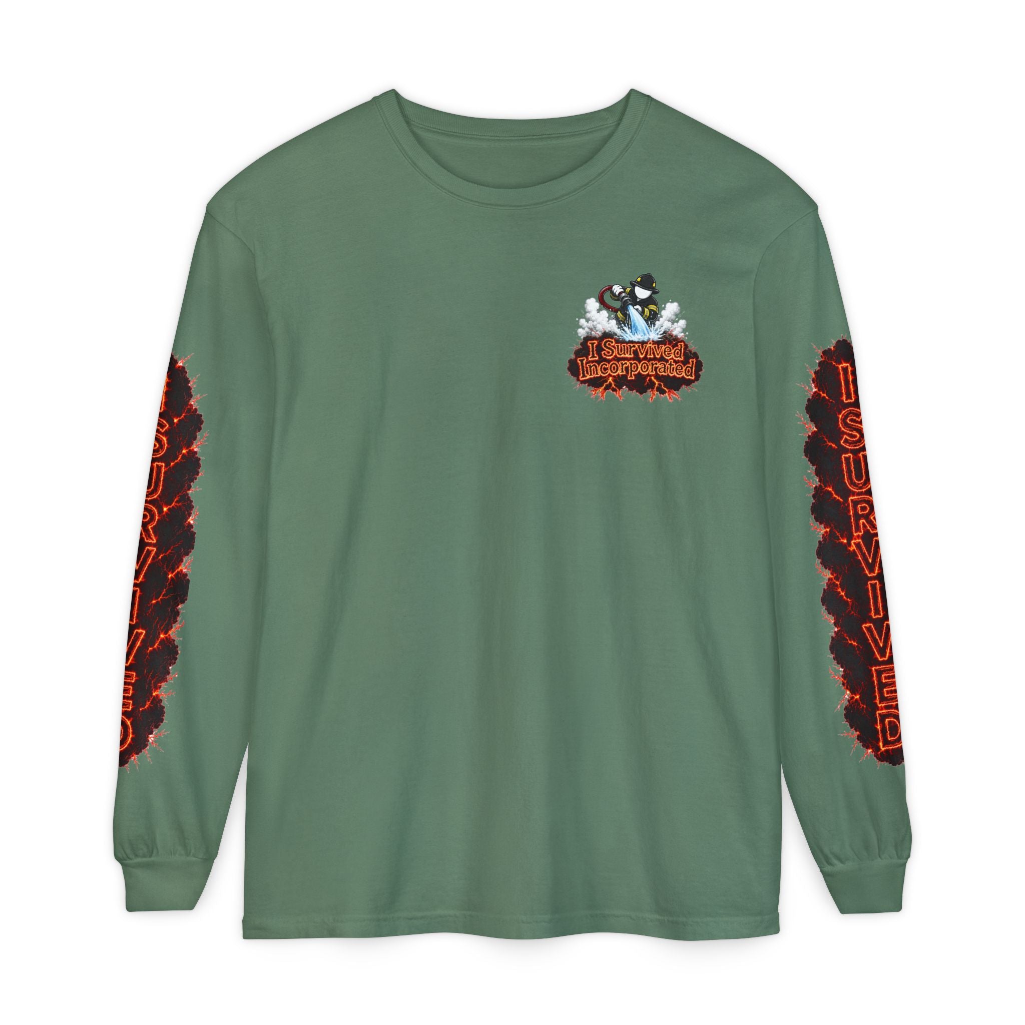 I Survived 2020 — "Please Stand By" Test Pattern Tee Special Edition Wildfire Signal Edition Summer Premiere Unisex Garment-Dyed Long Sleeve T-Shirt