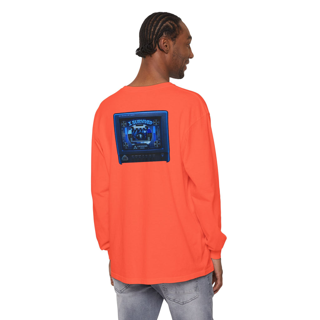 I Survived 2020 — "Please Stand By" Test Pattern Tee Lockdown Edition Summer Exclusive Unisex Garment-Dyed Long Sleeve T-Shirt