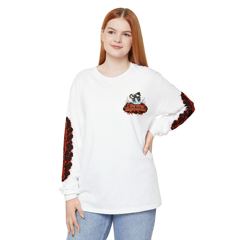 I Survived 2020 — "Please Stand By" Test Pattern Tee Special Edition Wildfire Signal Edition Summer Premiere Unisex Garment-Dyed Long Sleeve T-Shirt