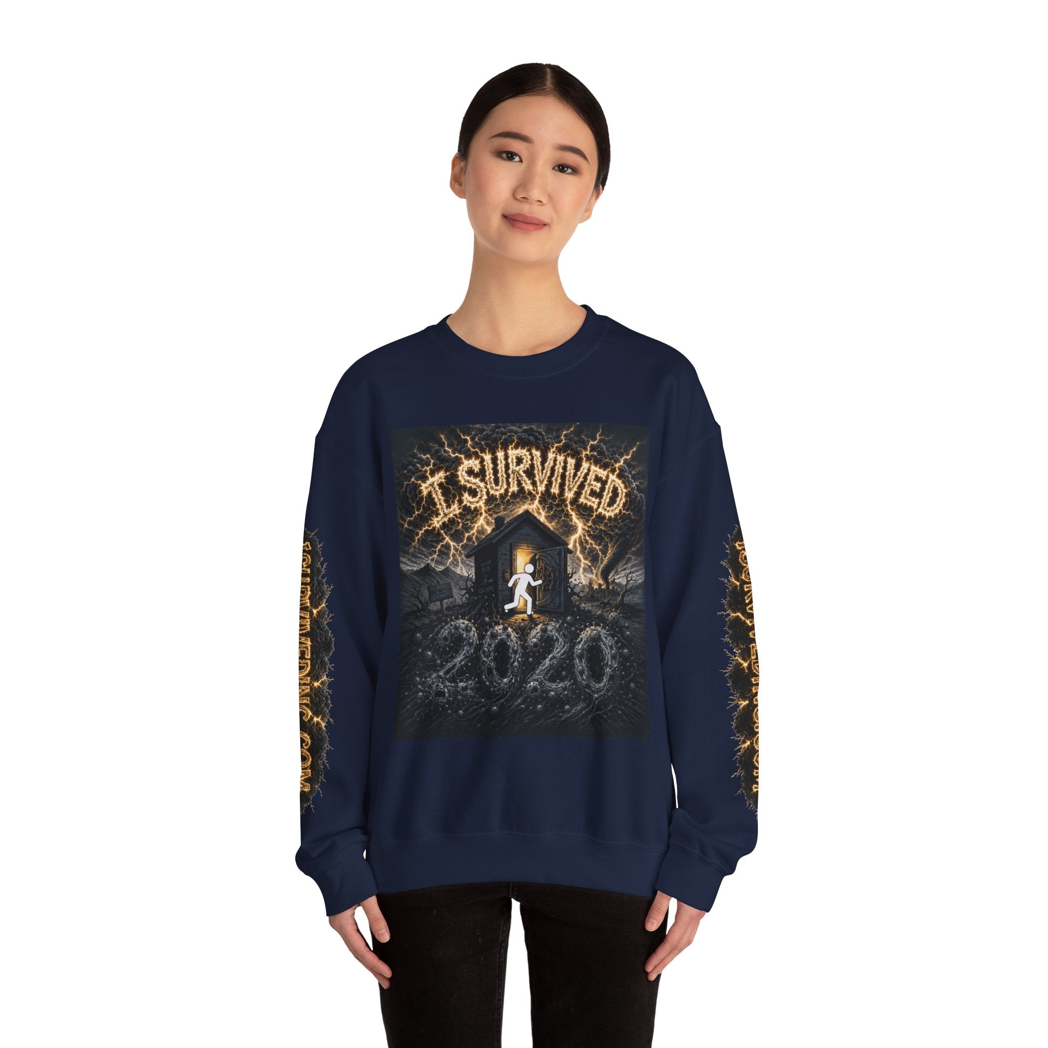 I Survived 2020 — Original Design Teaser Tee | Season 1 Premiere Drop Unisex Heavy Blend™ Crewneck Sweatshirt (SPECIAL EDITION)