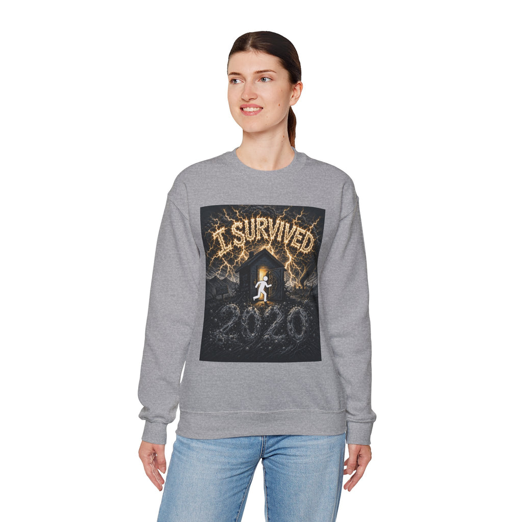 I Survived 2020 — Original Design Teaser Tee | Season 1 Premiere Drop Unisex Heavy Blend™ Crewneck Sweatshirt