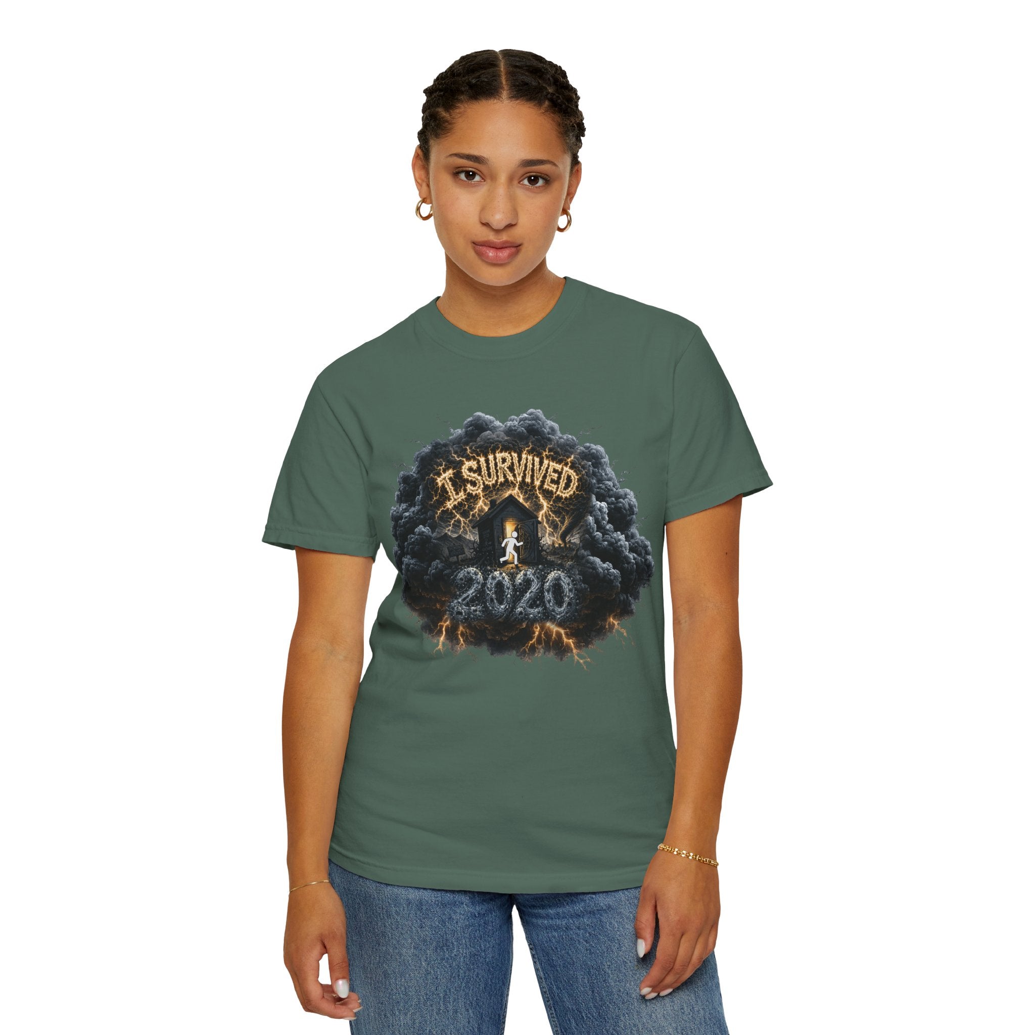 I Survived 2020 — Original Design Teaser Tee | Season 1 Premiere Drop Unisex Garment-Dyed T-shirt
