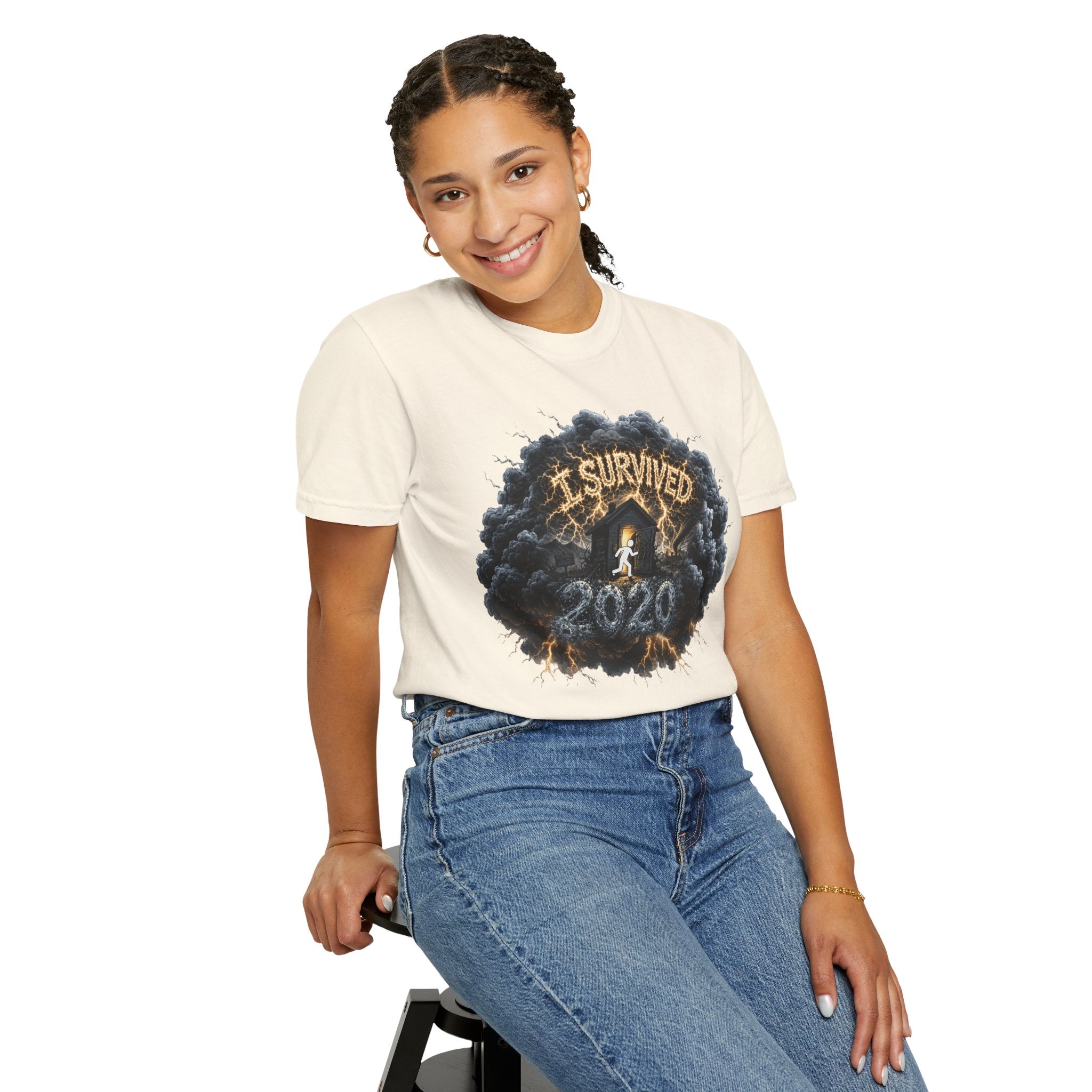 I Survived 2020 — Original Design Teaser Tee | Season 1 Premiere Drop Unisex Garment-Dyed T-shirt