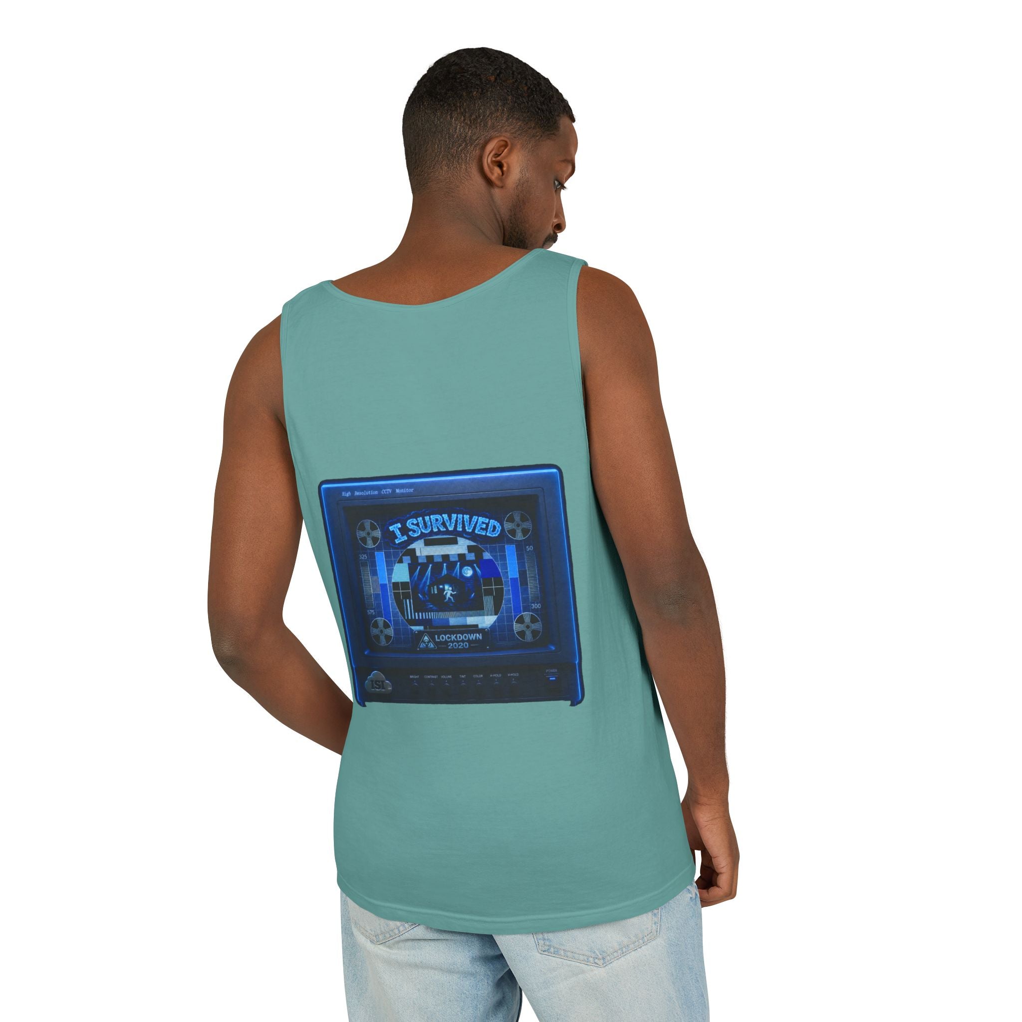 I Survived 2020 — "Please Stand By" Test Pattern Tee Lockdown Special Edition Summer Exclusive Unisex Garment-Dyed Tank Top