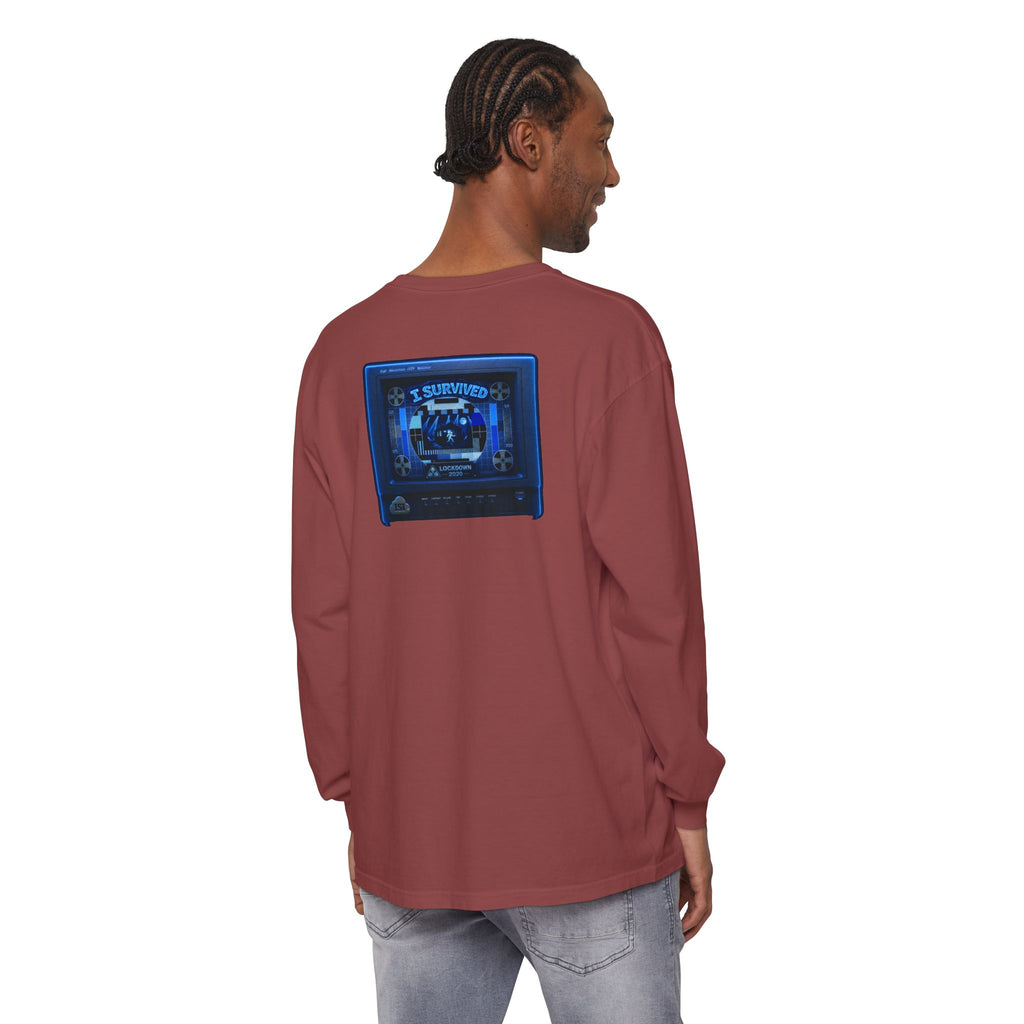 I Survived 2020 — "Please Stand By" Test Pattern Tee Lockdown Edition Summer Exclusive Unisex Garment-Dyed Long Sleeve T-Shirt