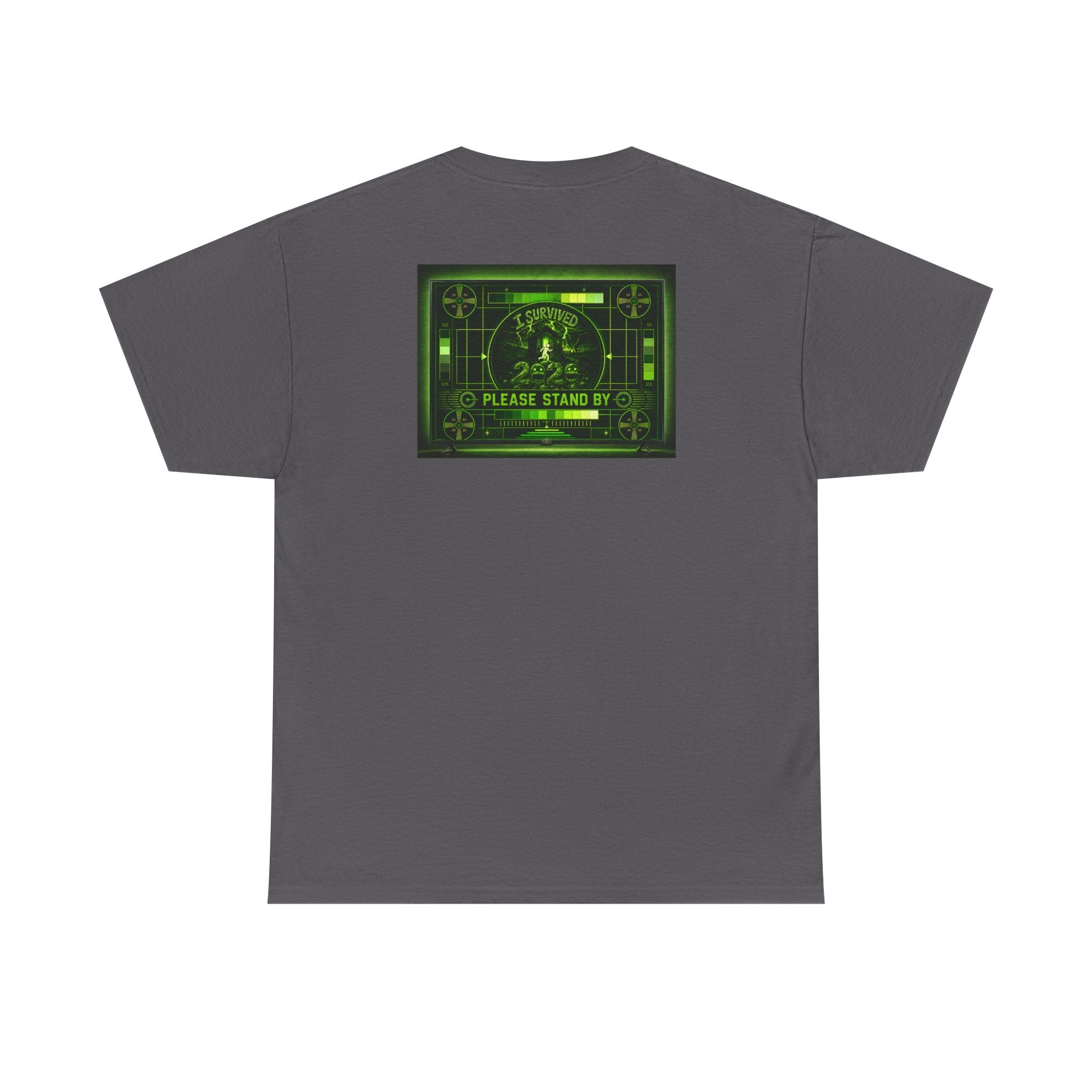 I Survived 2020 — "Please Stand By" Test Pattern Toxic Signal Tee Summer Premiere Unisex Heavy Cotton Tee
