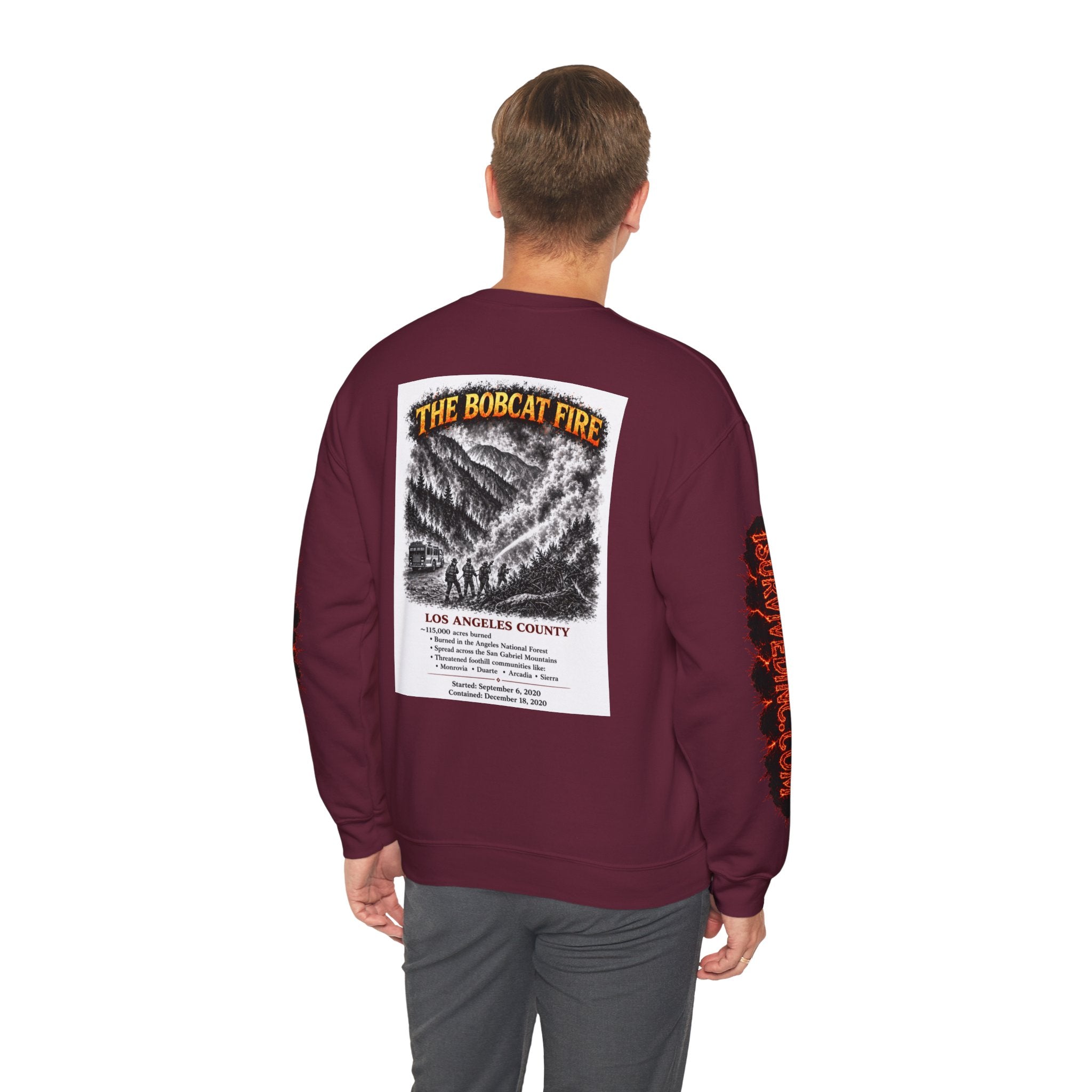 I Survived 2020 — S2:E2 "The Bobcat Fire" | Wildfire Edition Memorial Unisex Heavy Blend™ Crewneck Sweatshirt