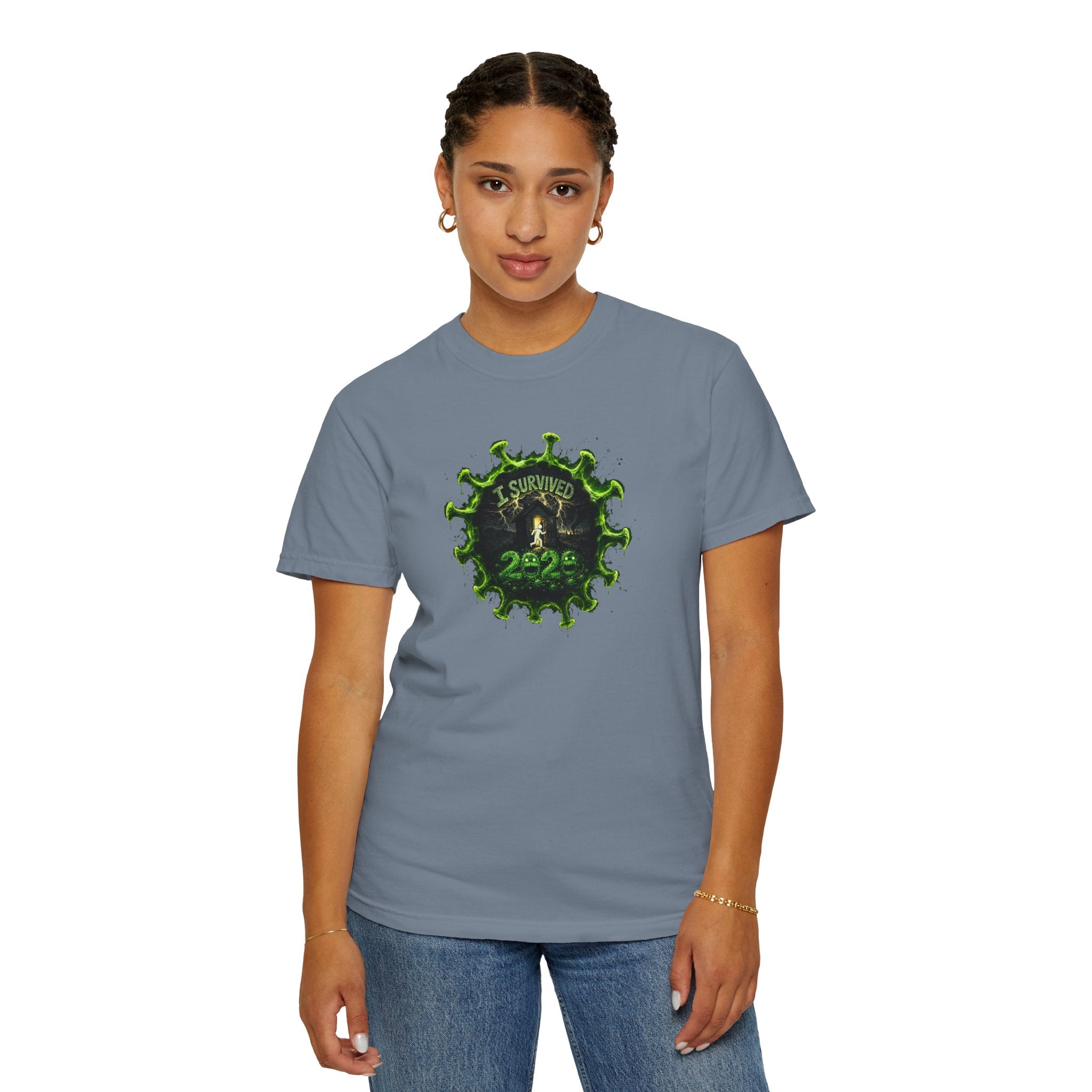 I Survived 2020 — PANDEMIC S1:E4: Director's Cut "Mask Madness" Unisex Garment-Dyed T-shirt