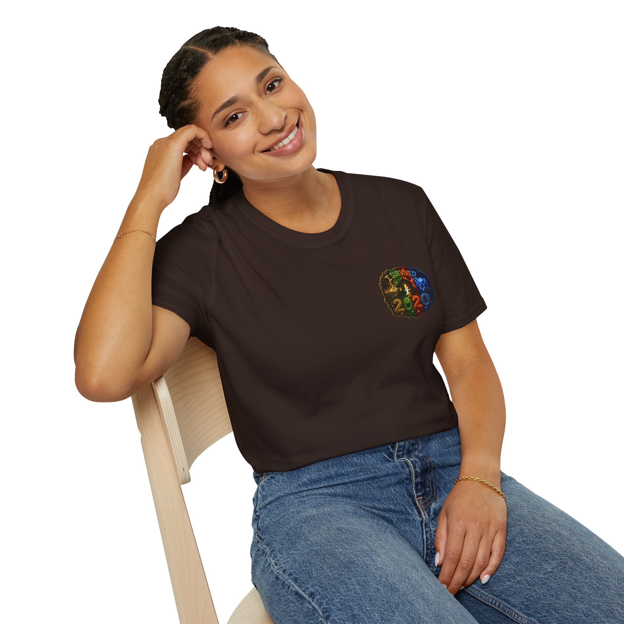 I Survived 2020 — "No Signal" Test Pattern Tee Alien Broadcast Finale Summer Premiere Unisex Softstyle T-Shirt