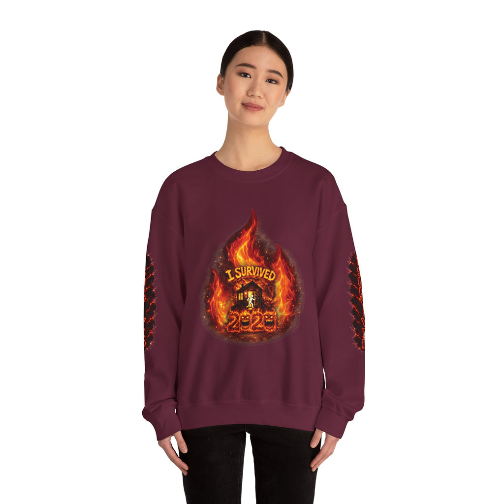 I Survived 2020 — Director's Cut S2:E2 "The Bobcat Fire" | Wildfire Edition Memorial Unisex Heavy Blend™ Crewneck Sweatshirt