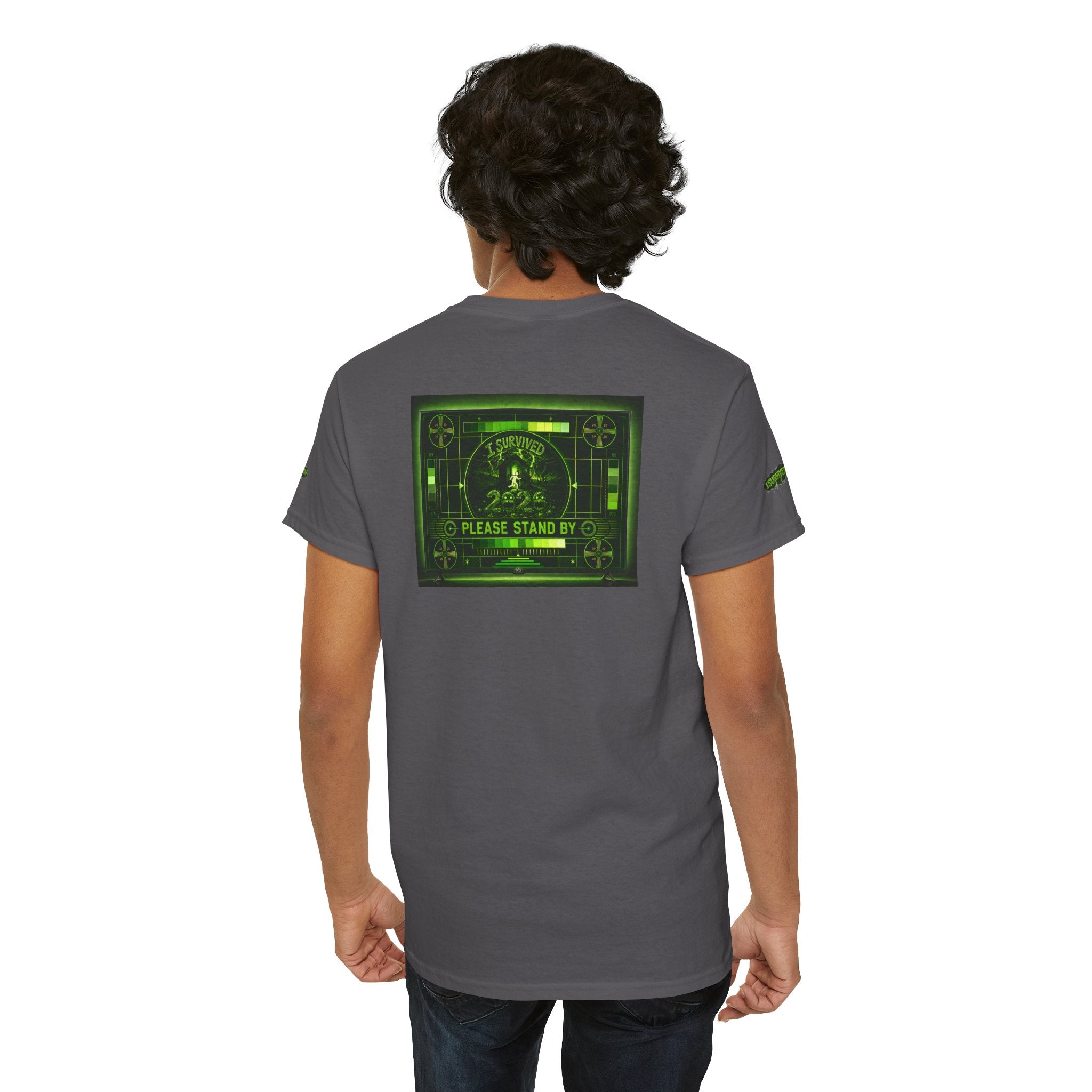 I Survived 2020 — "Please Stand By" Test Pattern Toxic Signal Tee Special Edition Summer Premiere Unisex Heavy Cotton Tee