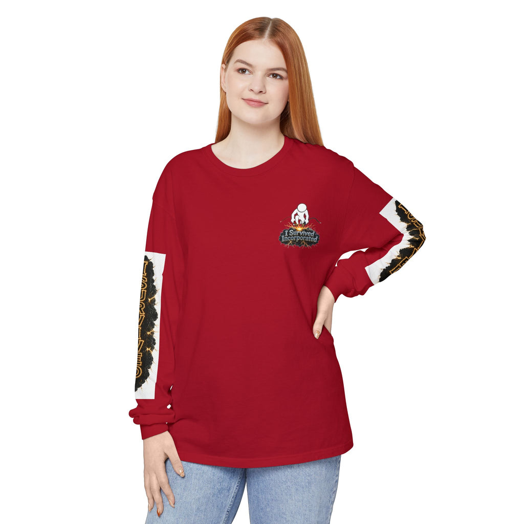 I Survived 2020 — "Please Stand By" Test Pattern Tee Special Edition Summer Premier Unisex Garment-Dyed Long Sleeve T-Shirt