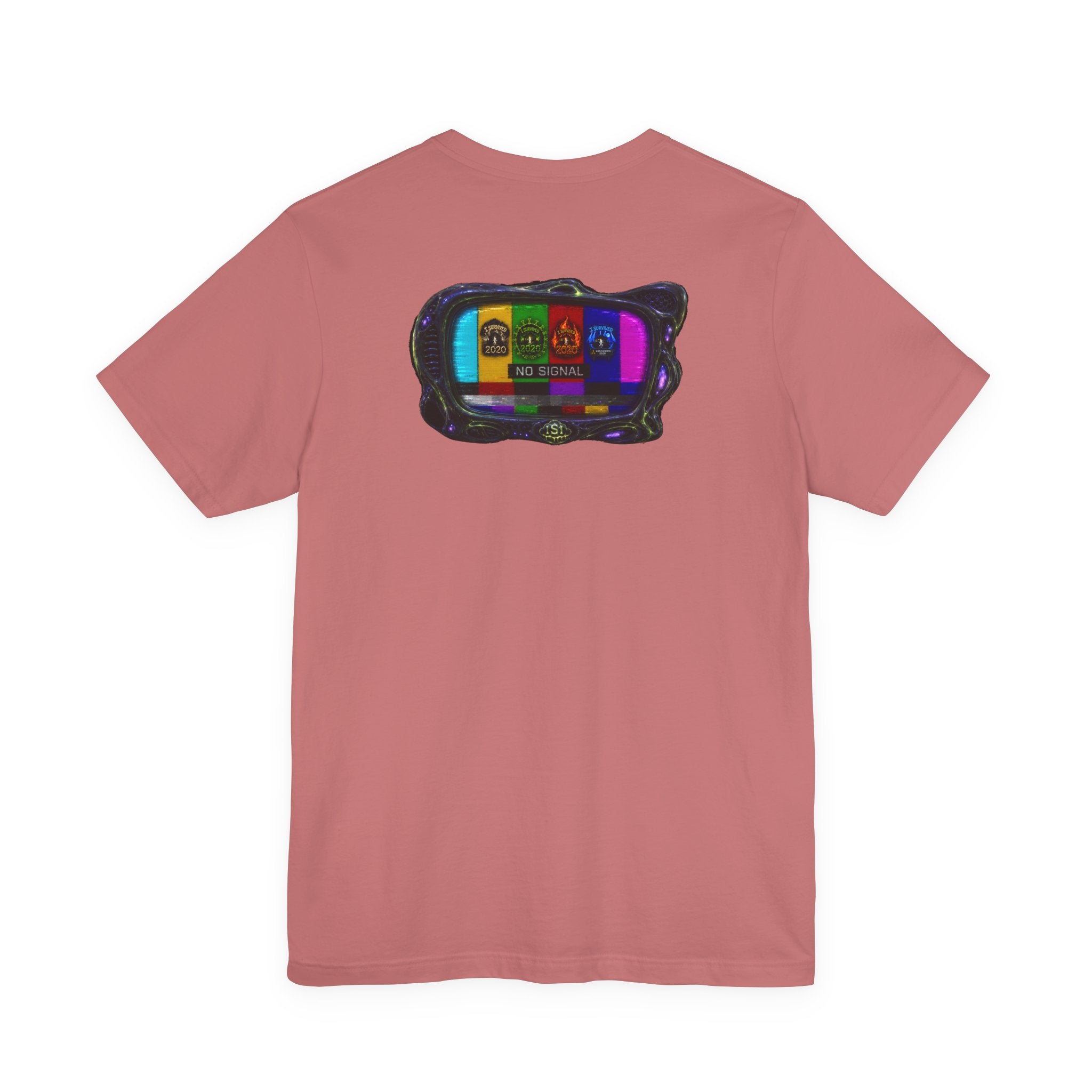 I Survived 2020 — "No Signal" Test Pattern Tee Alien Broadcast Finale Summer Premiere Unisex Jersey Short Sleeve Tee