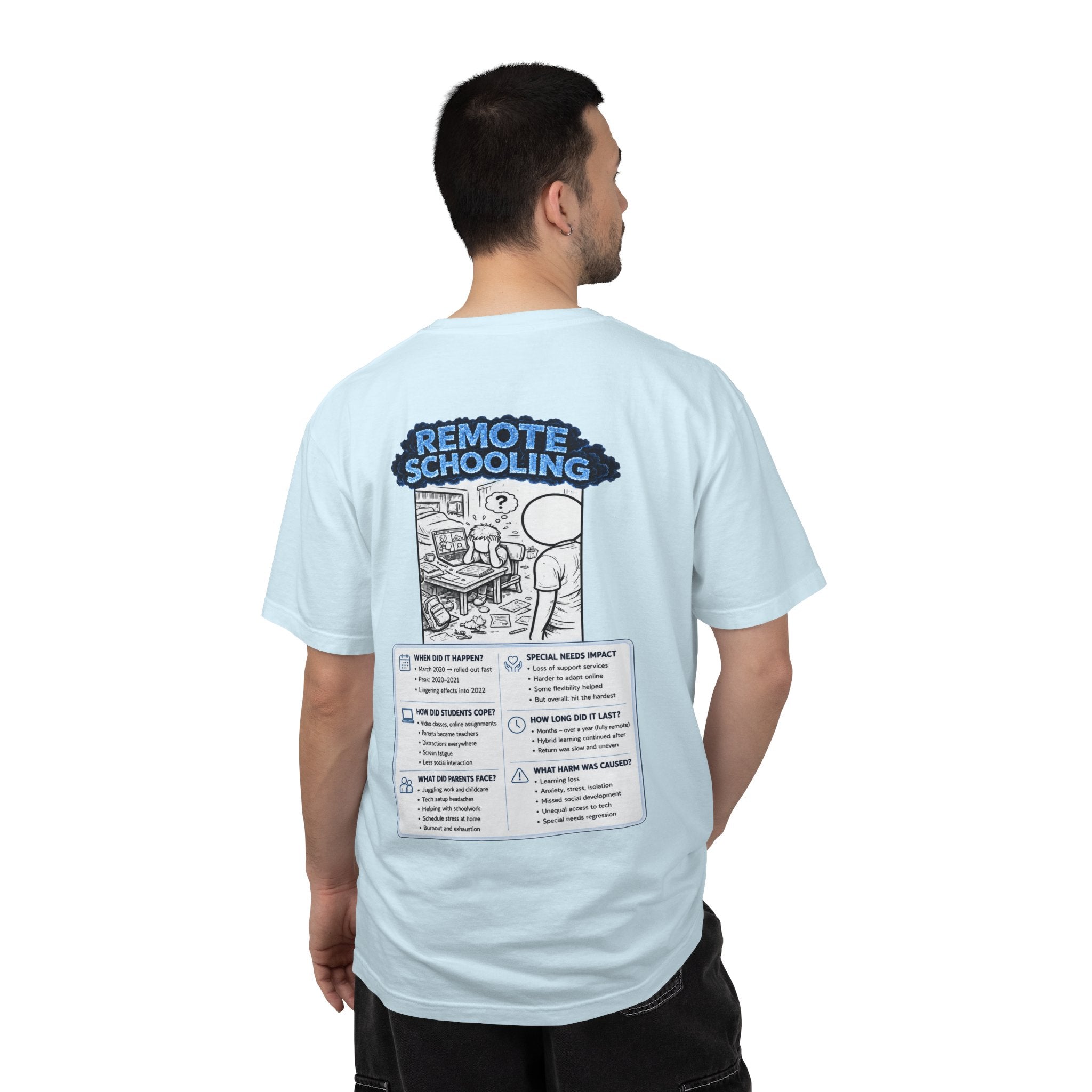 I Survived 2020 —  LOCKDOWN S3:E3: Director's Cut "Remote Schooling" Unisex Garment-Dyed T-shirt
