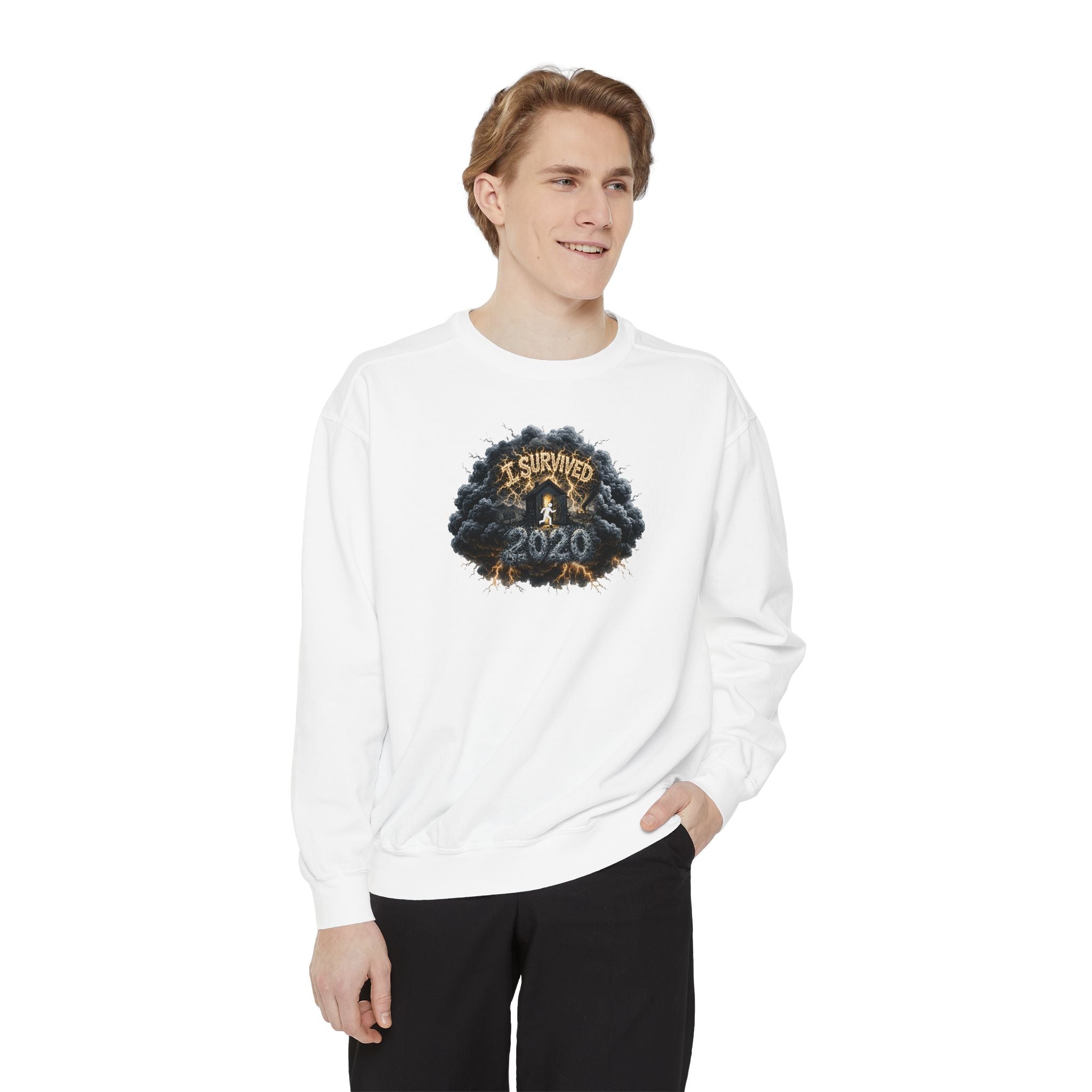 I Survived 2020 — Original PILOT Design: Director's Cut Unisex Garment-Dyed Sweatshirt
