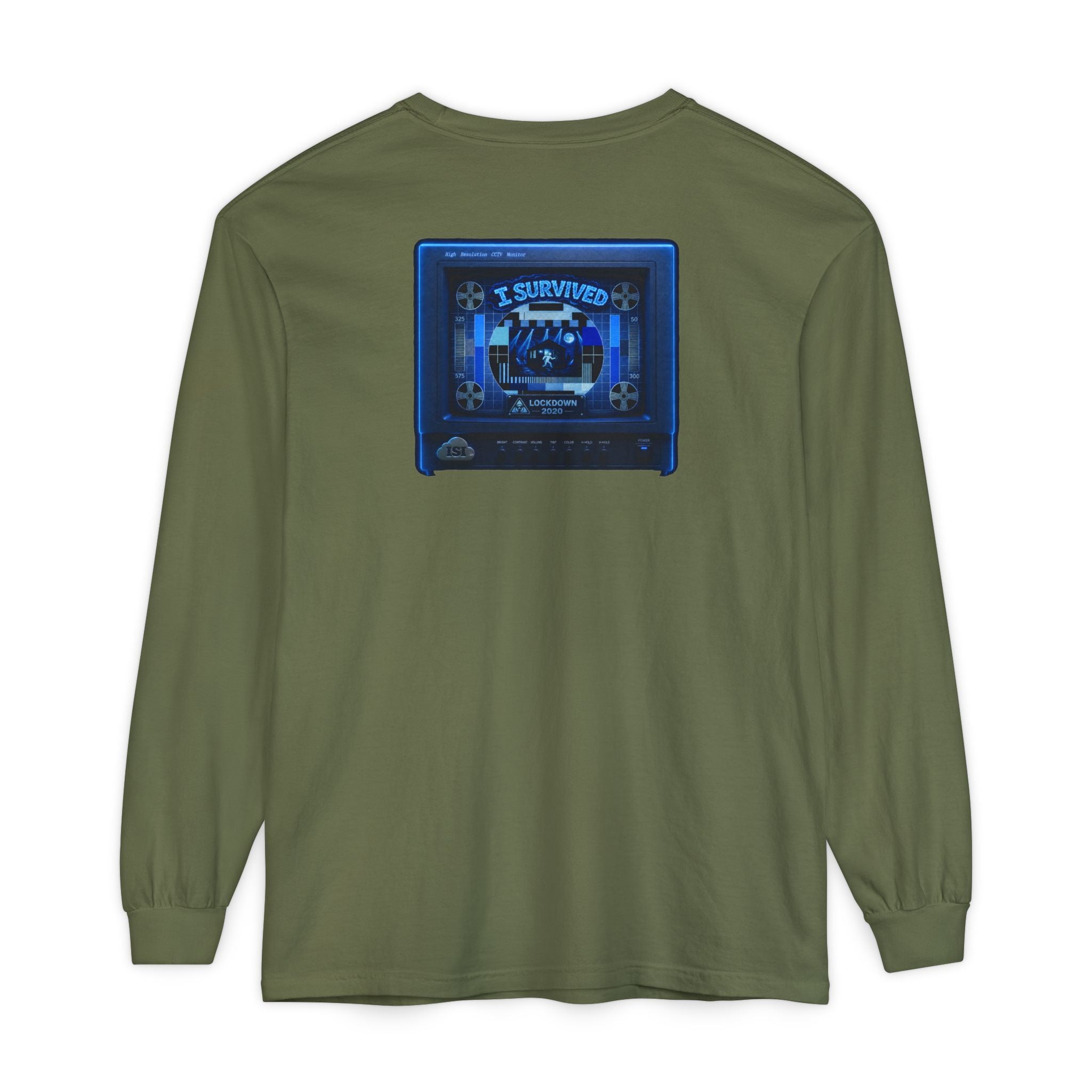 I Survived 2020 — "Please Stand By" Test Pattern Tee Lockdown Edition Summer Exclusive Unisex Garment-Dyed Long Sleeve T-Shirt