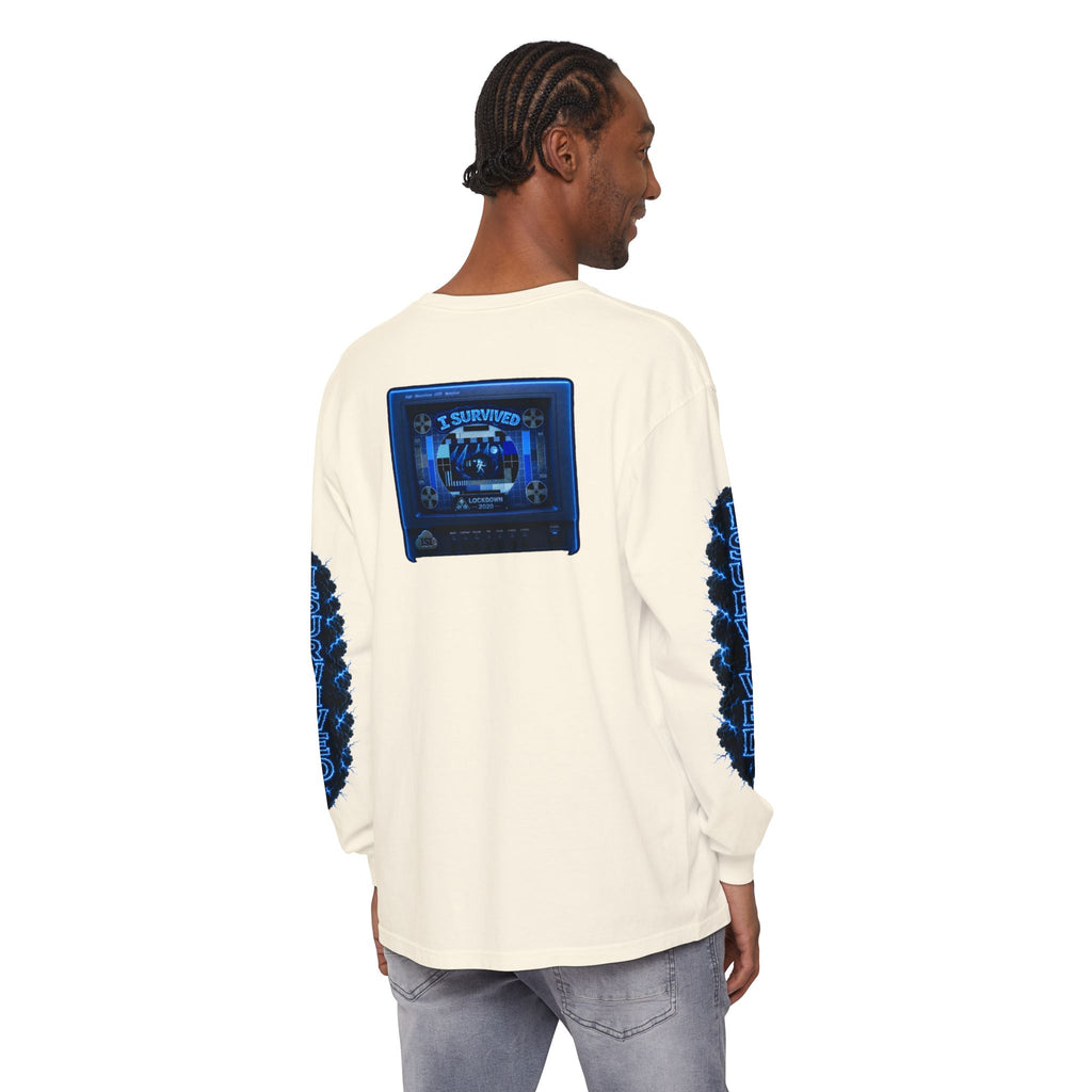 I Survived 2020 — "Please Stand By" Test Pattern Tee Lockdown Special Edition Summer Exclusive Unisex Garment-Dyed Long Sleeve T-Shirt