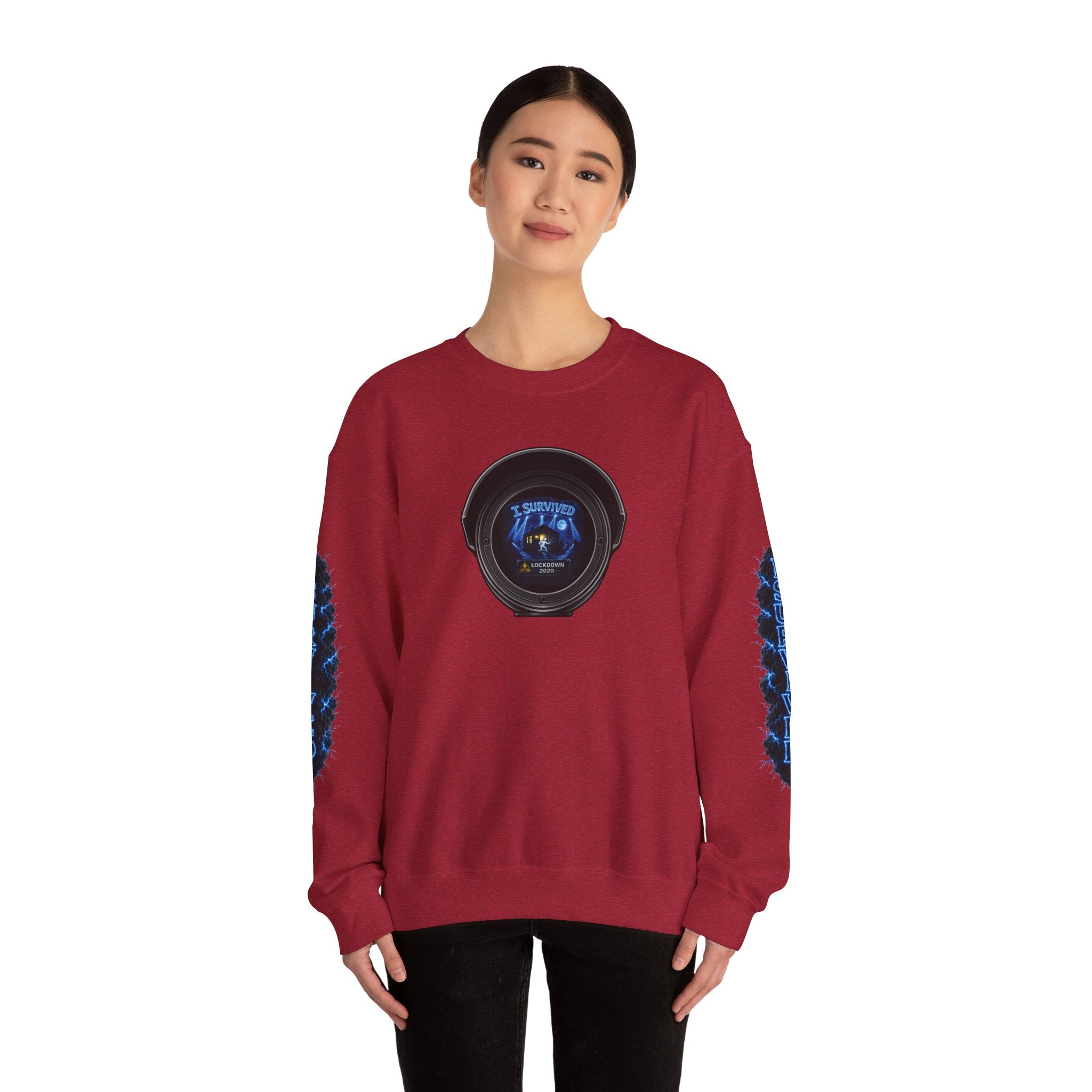 I Survived 2020 — LOCKDOWN S3:E4: Director's Cut "Working From Home" Unisex Heavy Blend™ Crewneck Sweatshirt