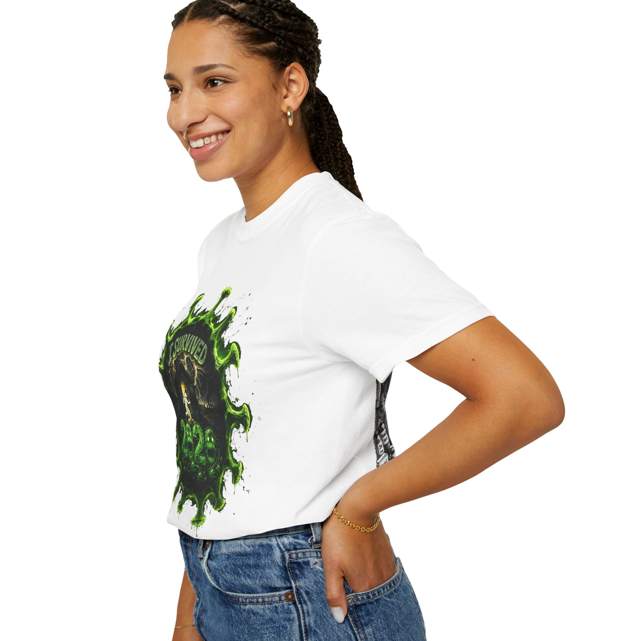 I Survived 2020 — Director's Cut S1:E1 "COVID-19: The Coronavirus" | Pandemic Edition Unisex Garment-Dyed T-shirt