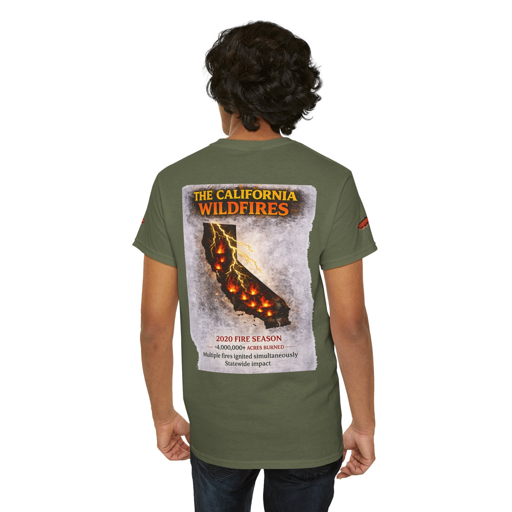 I Survived 2020 — WILDFIRES S2:E3: Director's Cut Special Edition "The California Wildfires" Memorial Unisex Heavy Cotton Tee