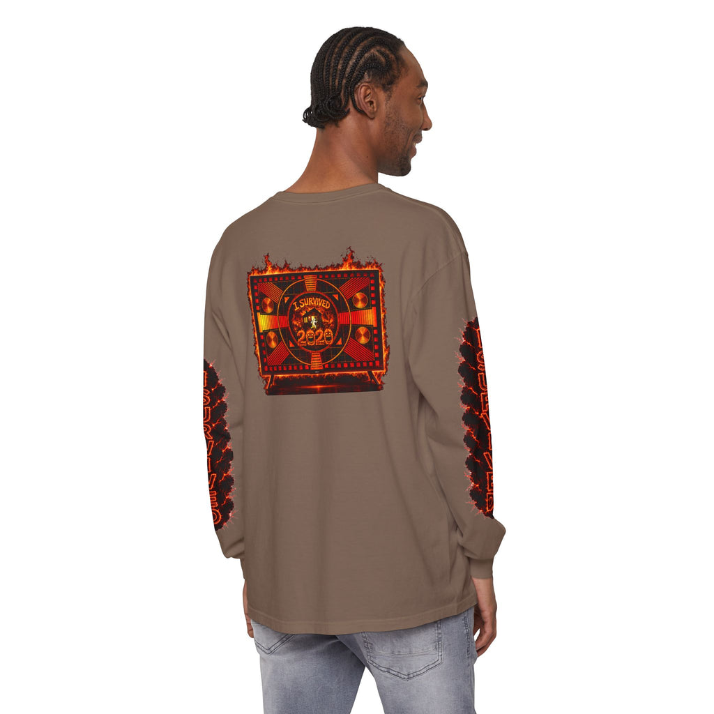 I Survived 2020 — "Please Stand By" Test Pattern Tee Special Edition Wildfire Signal Edition Summer Premiere Unisex Garment-Dyed Long Sleeve T-Shirt