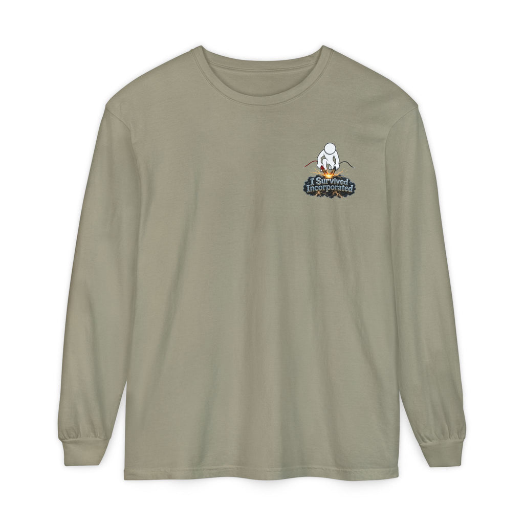 I Survived 2020 — "Please Stand By" Test Pattern Tee Summer Premier Unisex Garment-Dyed Long Sleeve T-Shirt