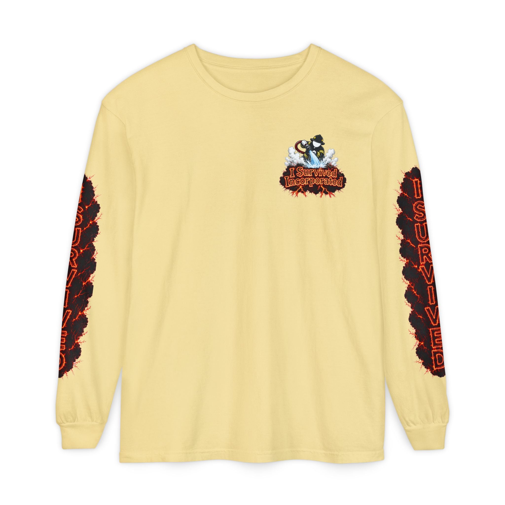 I Survived 2020 — "Please Stand By" Test Pattern Tee Special Edition Wildfire Signal Edition Summer Premiere Unisex Garment-Dyed Long Sleeve T-Shirt
