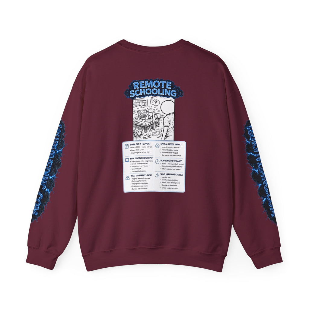 I Survived 2020 — LOCKDOWN S3:E3: Special Edition "Remote Schooling" Unisex Heavy Blend™ Crewneck Sweatshirt